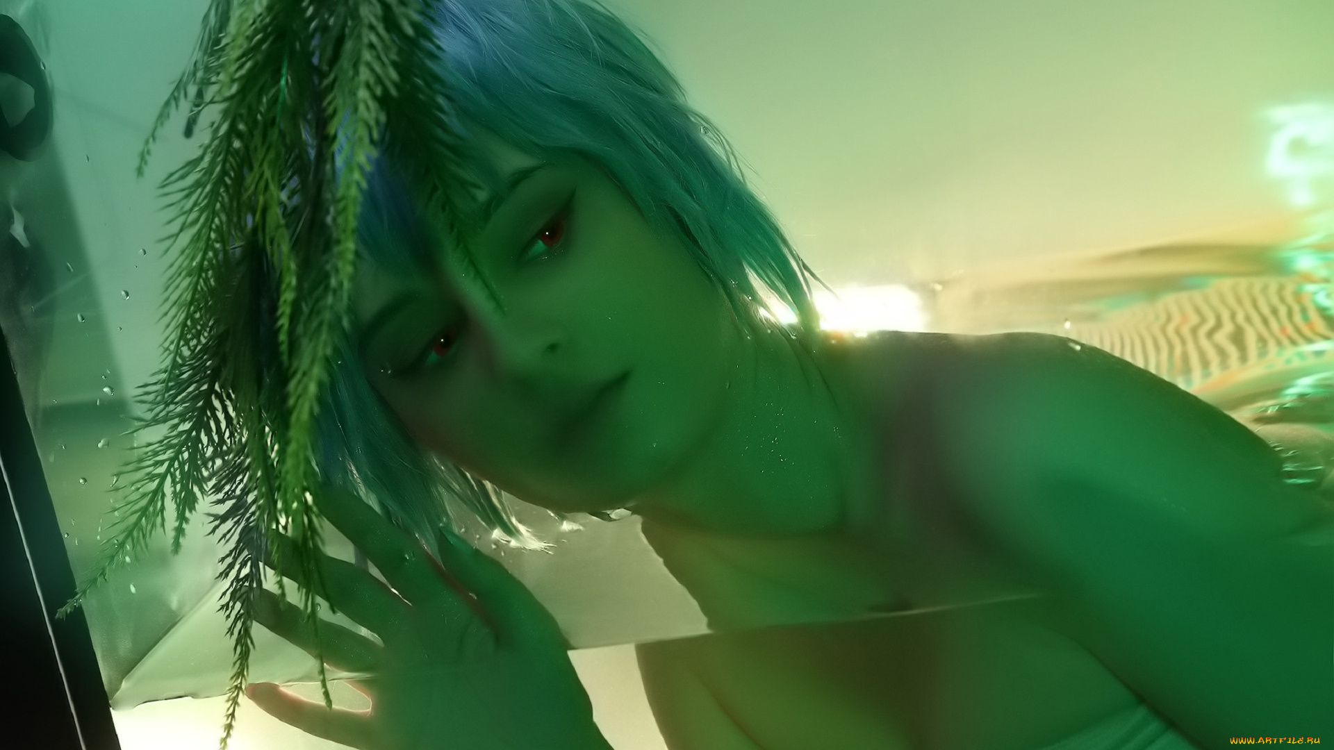 девушки, kirdjava, образ, аквариум, вода