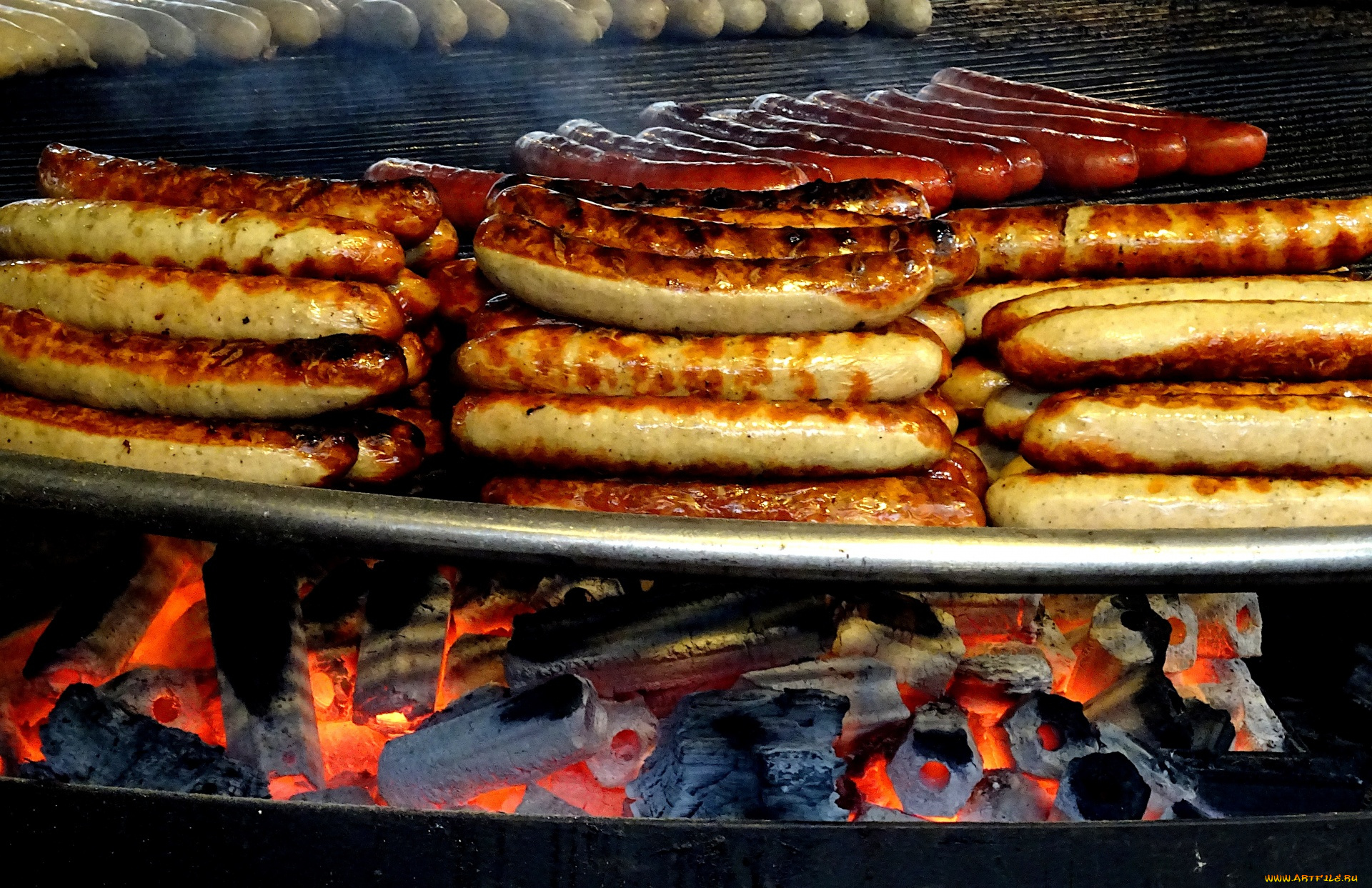 еда, колбасные, изделия, угли, колбаски