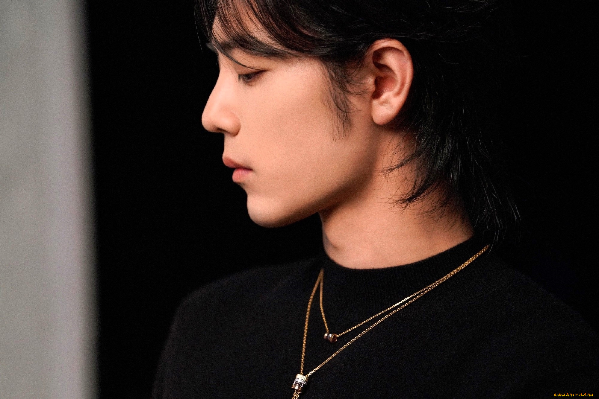 мужчины, xiao, zhan, актер, лицо, свитер, цепочки