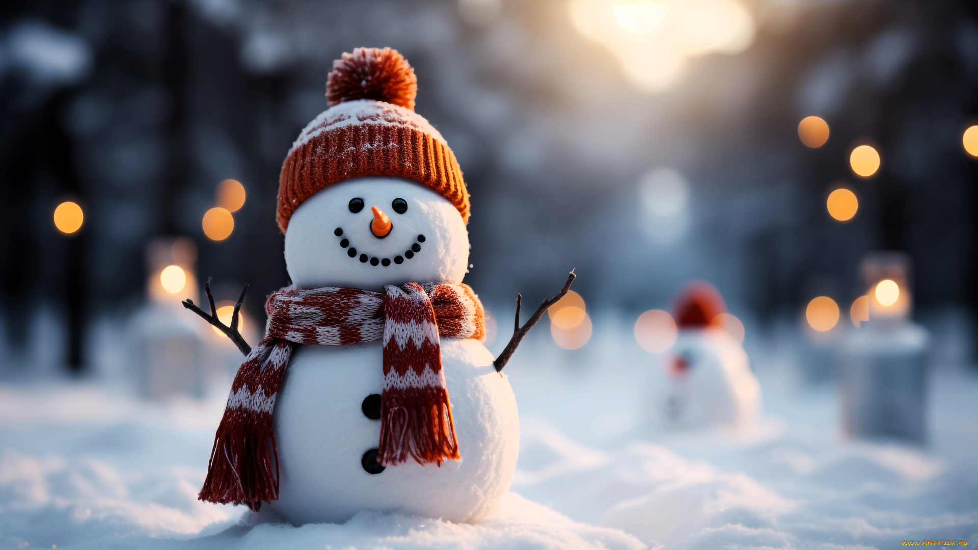 праздничные, снеговики, снеговик, шапка, шарф, снег