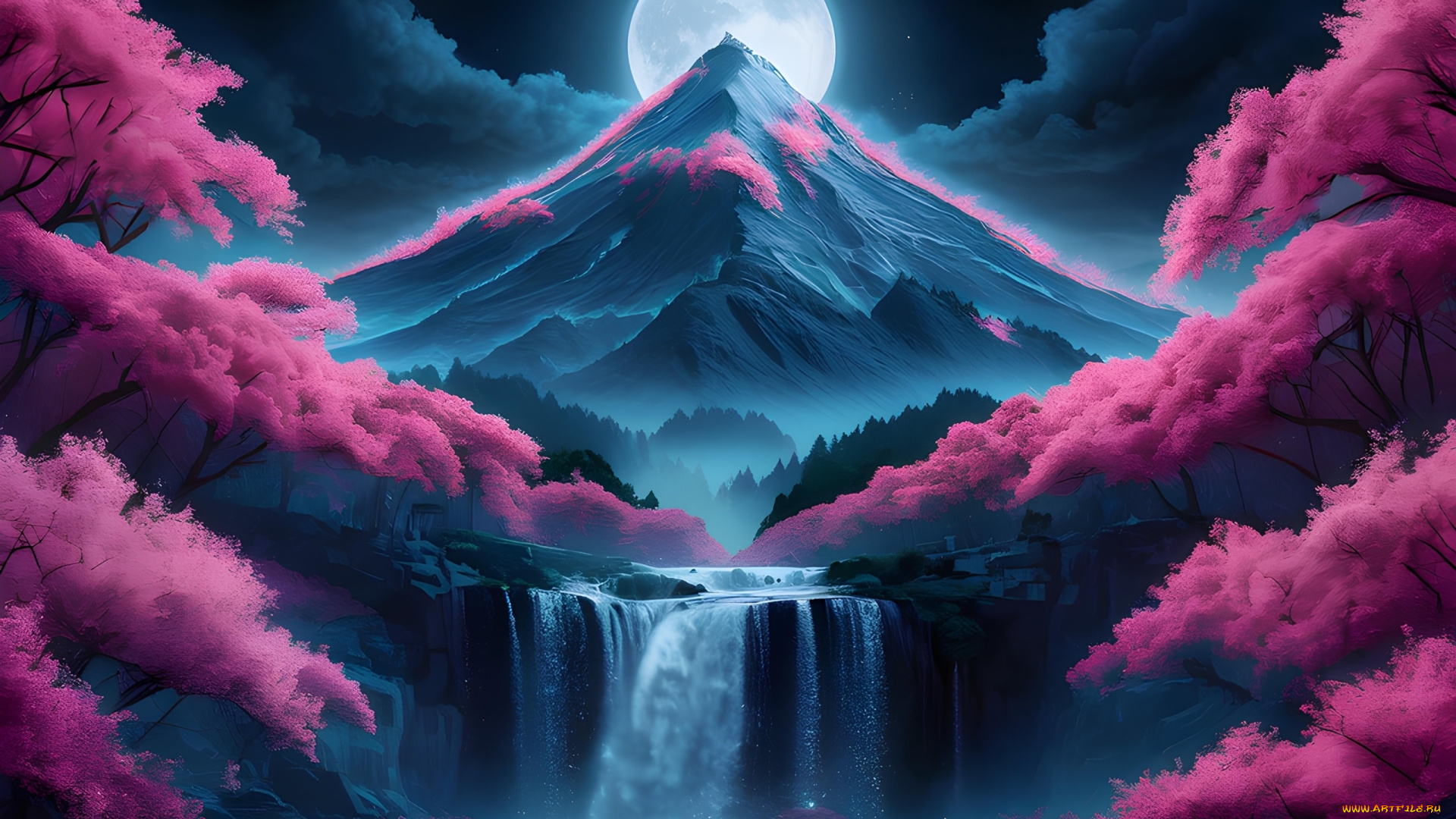 рисованное, природа, пейзаж