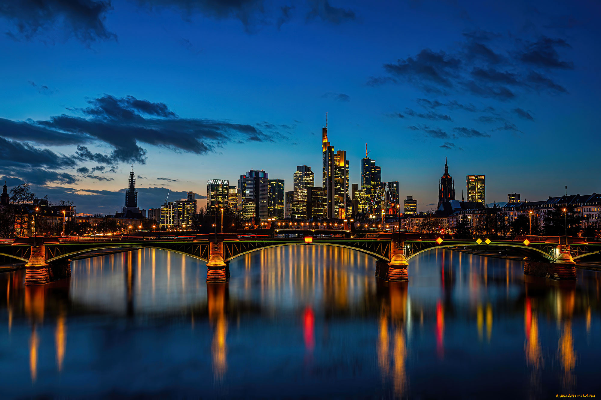 города, франкфурт-на-майне, , германия, пейзаж