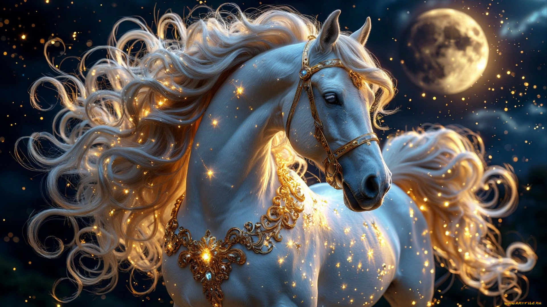 3д, графика, животные, , animals, лошадь, новый, год