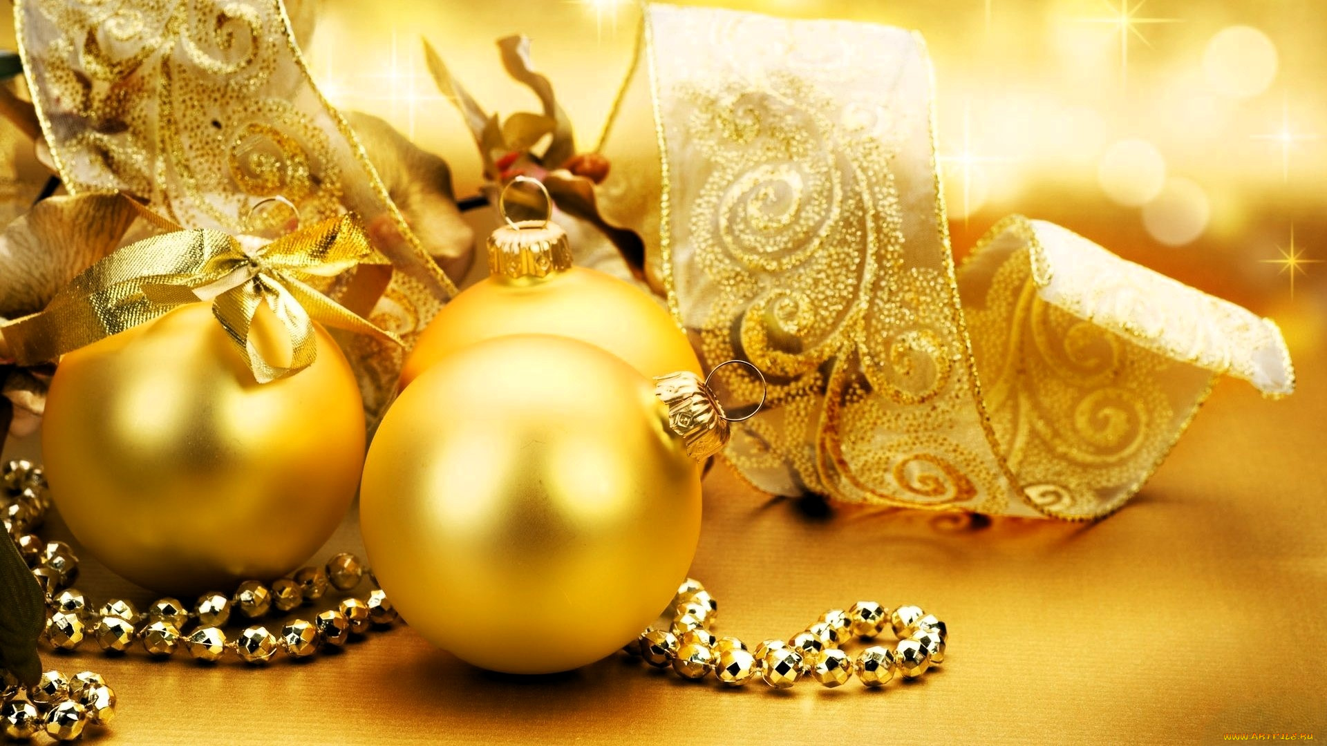 праздничные, украшения, шарики, гирлянда, лента