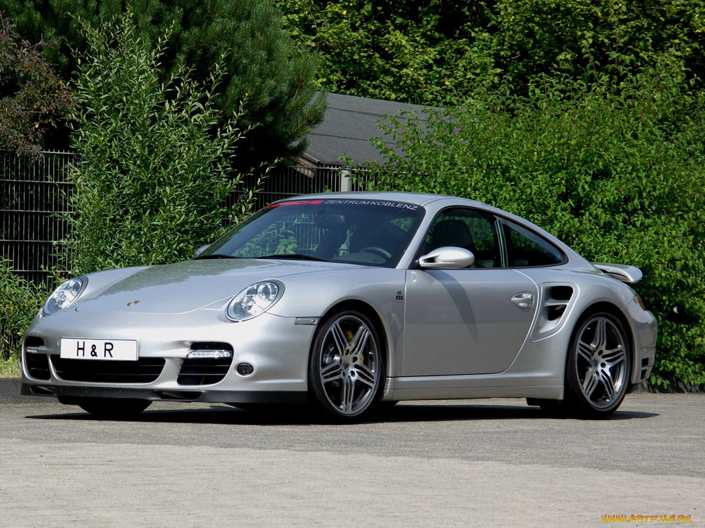 porsche, h&r, 911, turbo, автомобили