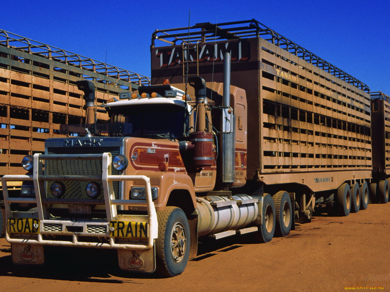 mack, road, train, автомобили