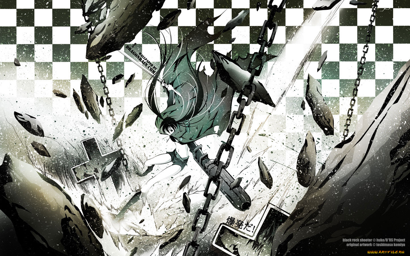 аниме, black, rock, shooter