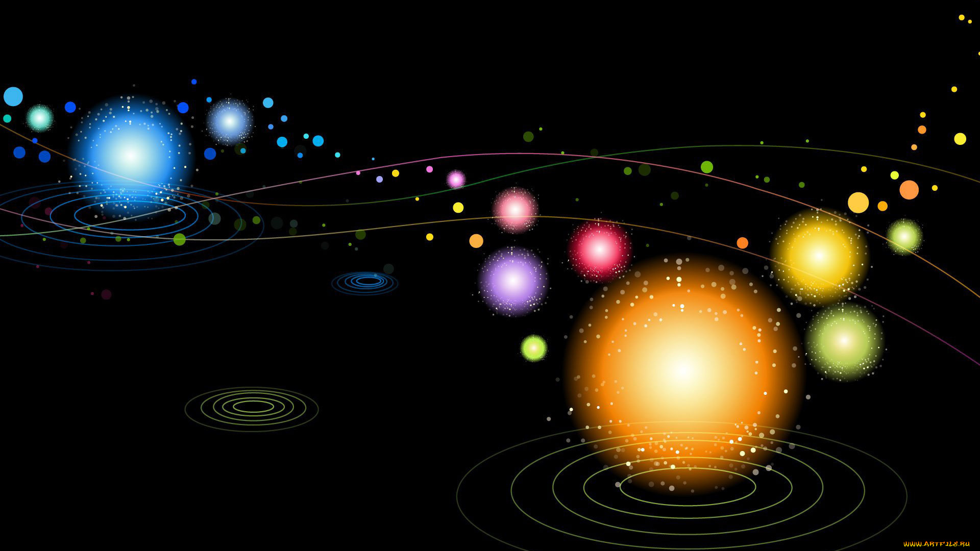3д, графика, другое, линии, сферы, цвета