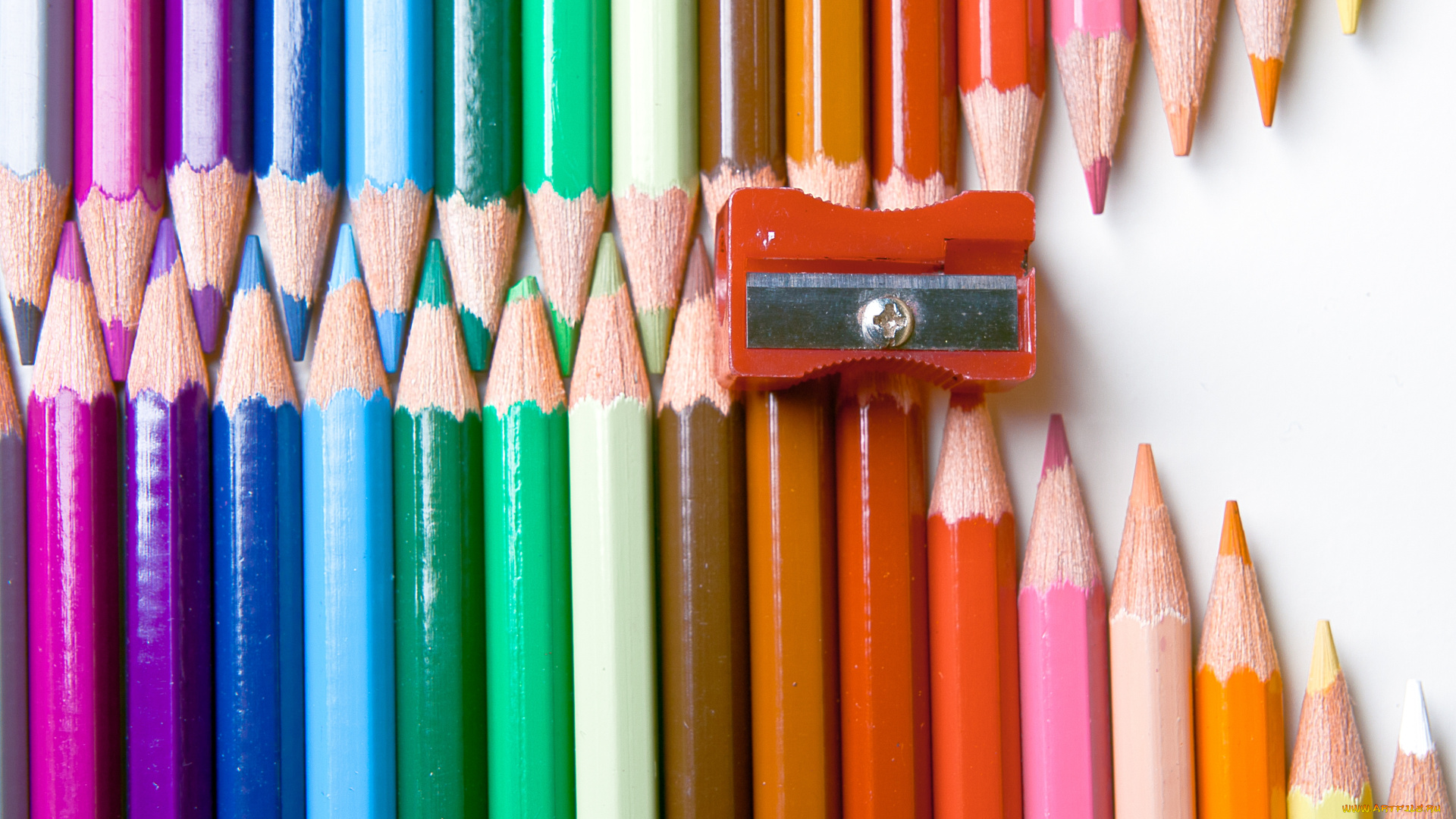 разное, канцелярия, книги, карандаши, цветные, радуга, спектр, цвета, цветовая, гамма, точилка