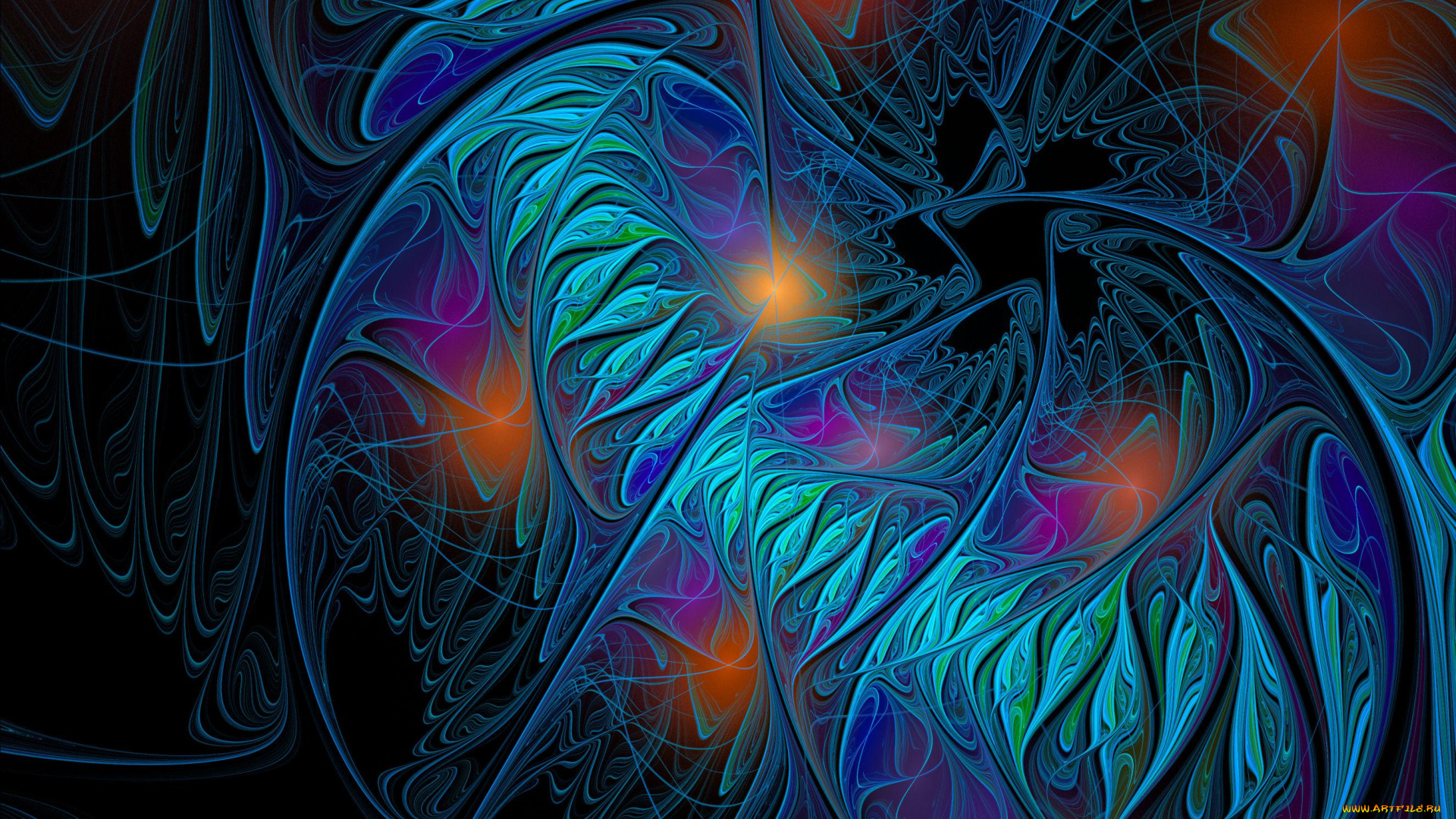 3д, графика, fractal, фракталы, линии, изгибы, фон