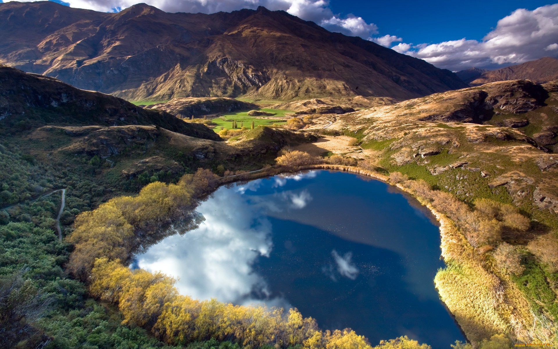 природа, реки, озера, горы, озеро, долина