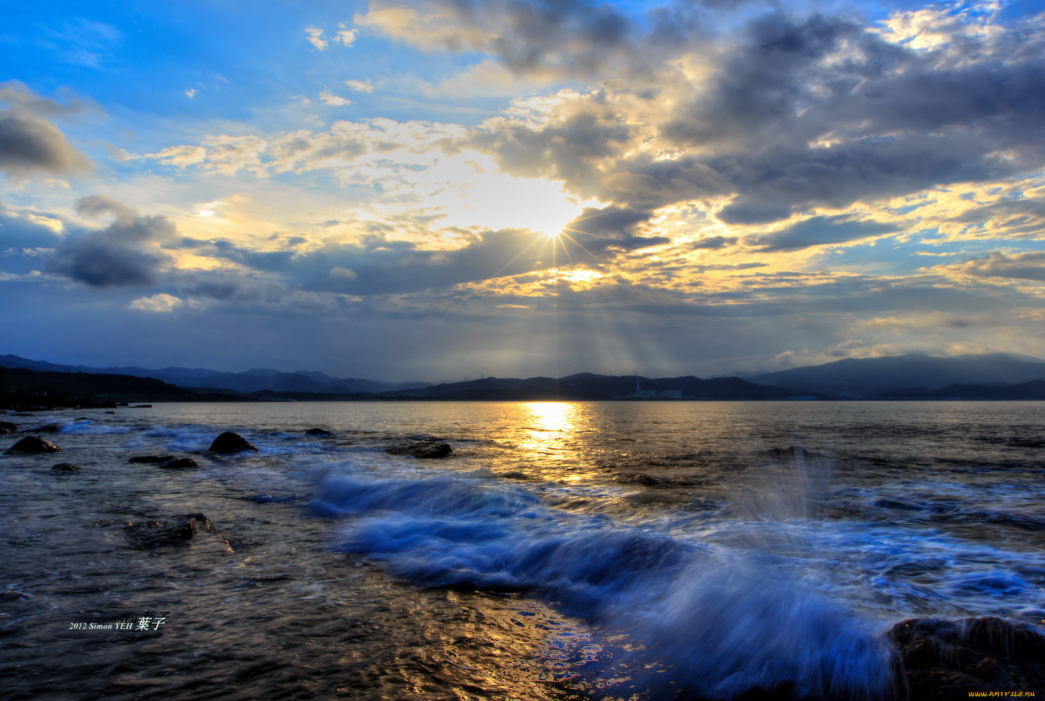 природа, моря, океаны, побережье, закат, море