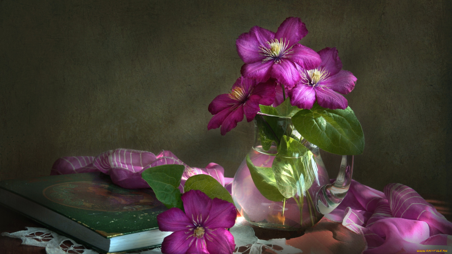 цветы, клематис, , ломонос, букетик