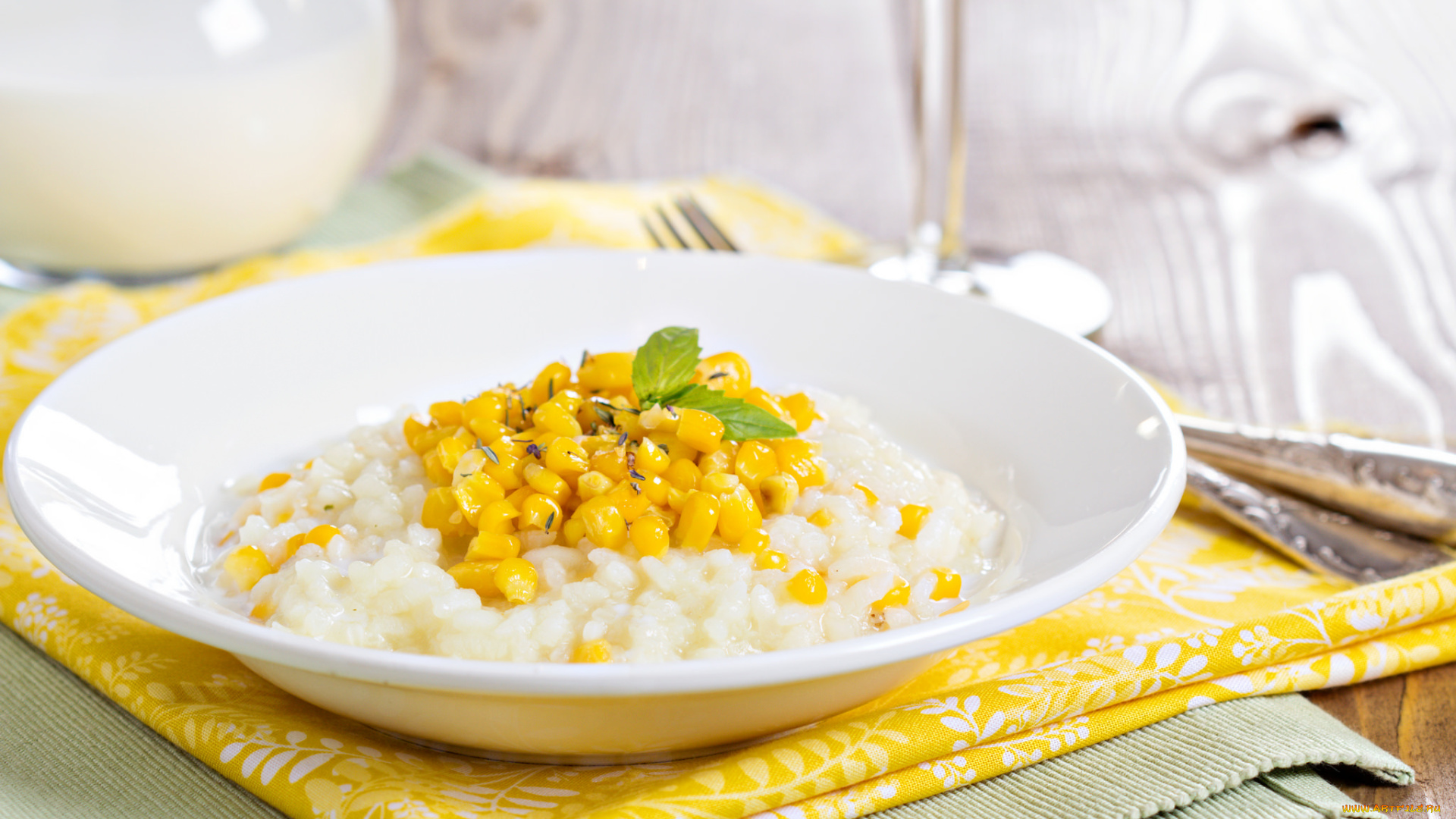 еда, вторые, блюда, кукуруза, ризотто