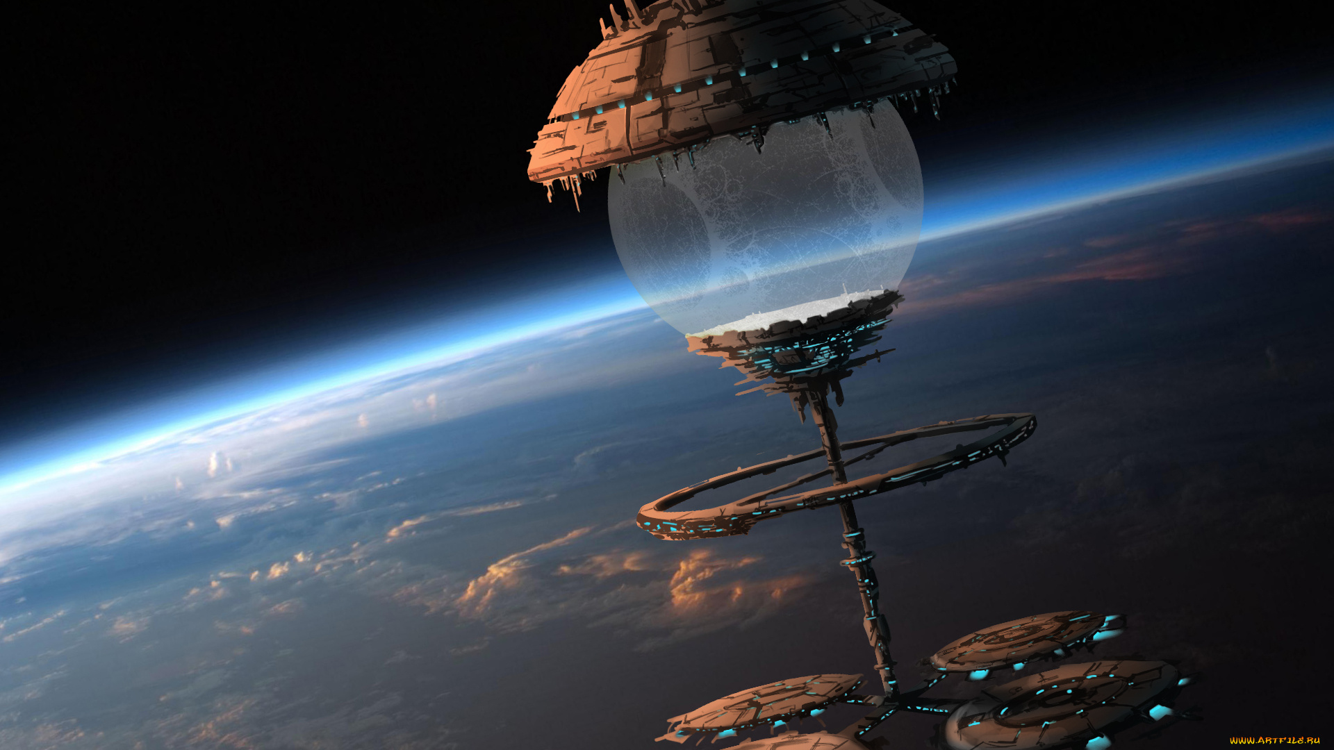 фэнтези, космические, корабли, , звездолеты, , станции, станция, космическая, орбита, космос