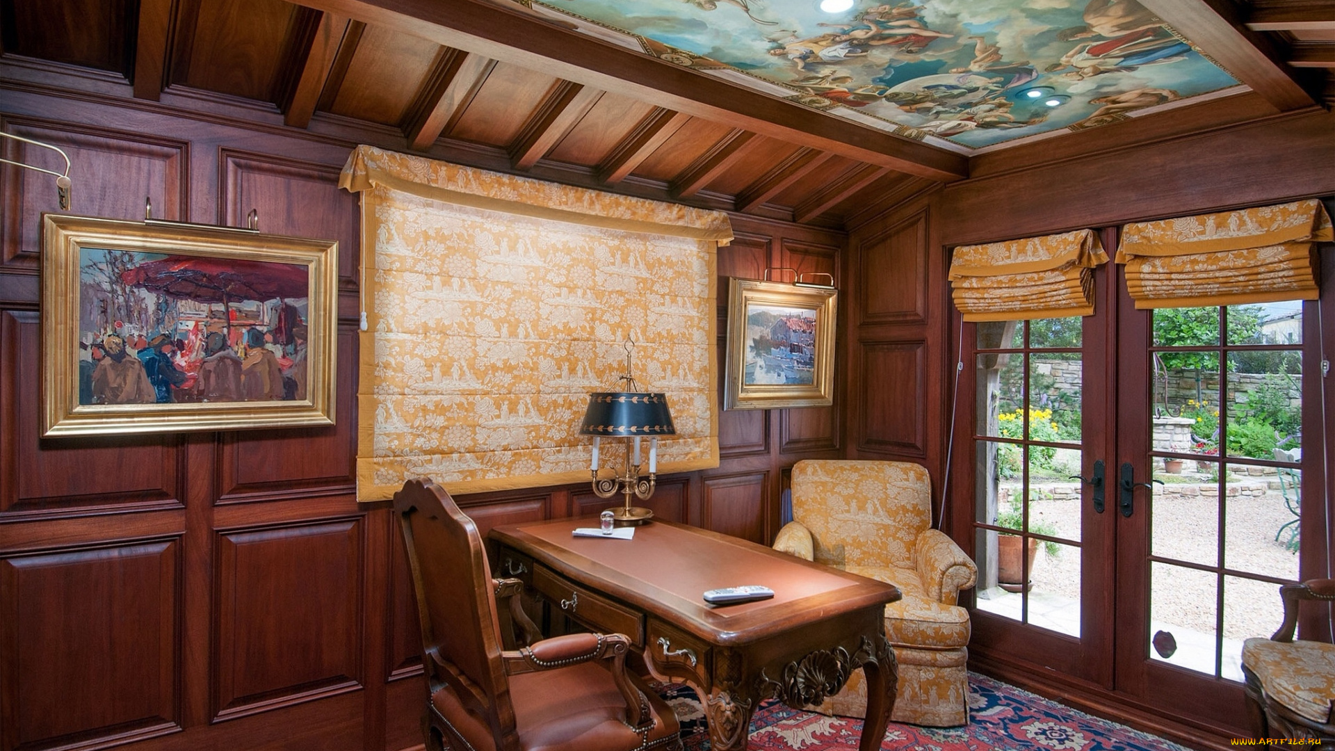 интерьер, кабинет, , библиотека, , офис, стол, кресло