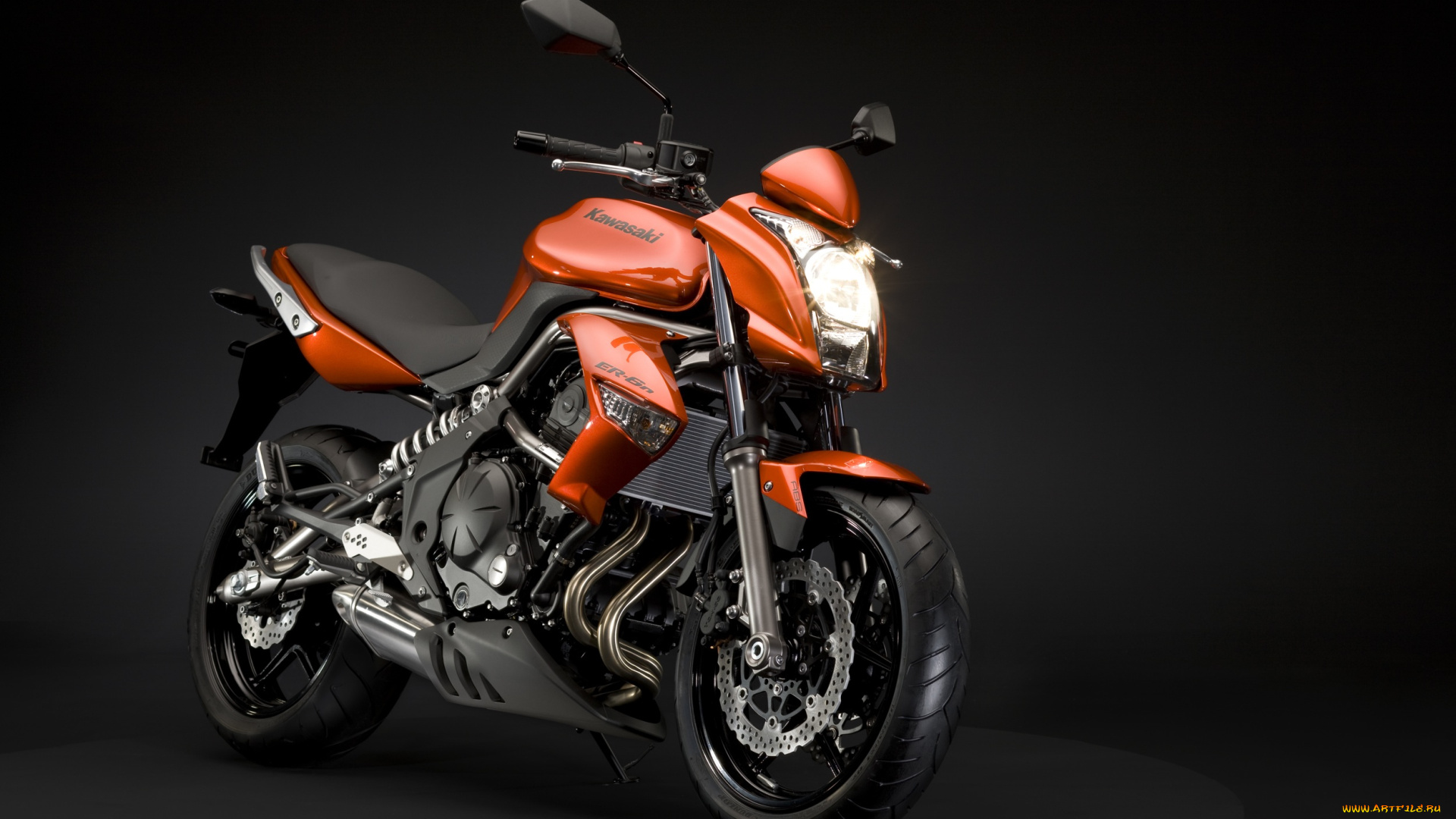 мотоциклы, kawasaki, bike, orange