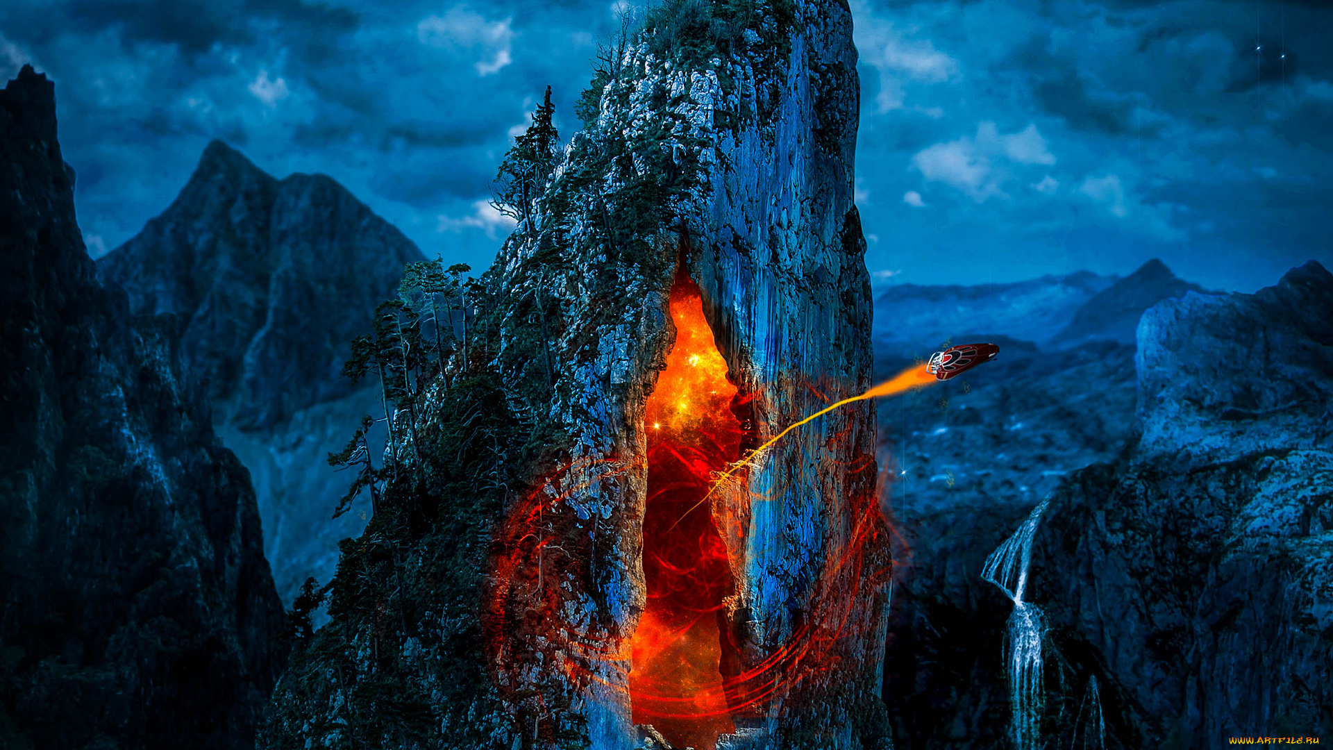 разное, компьютерный, дизайн, пещера