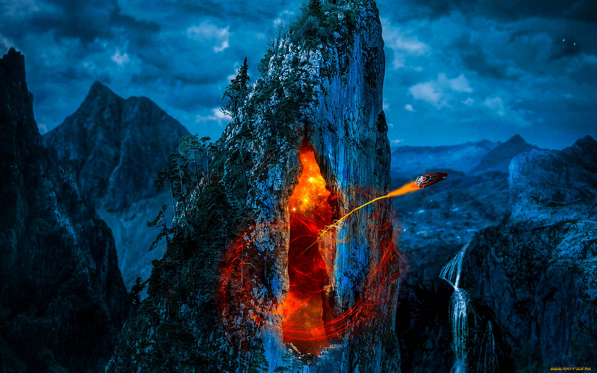 разное, компьютерный, дизайн, пещера