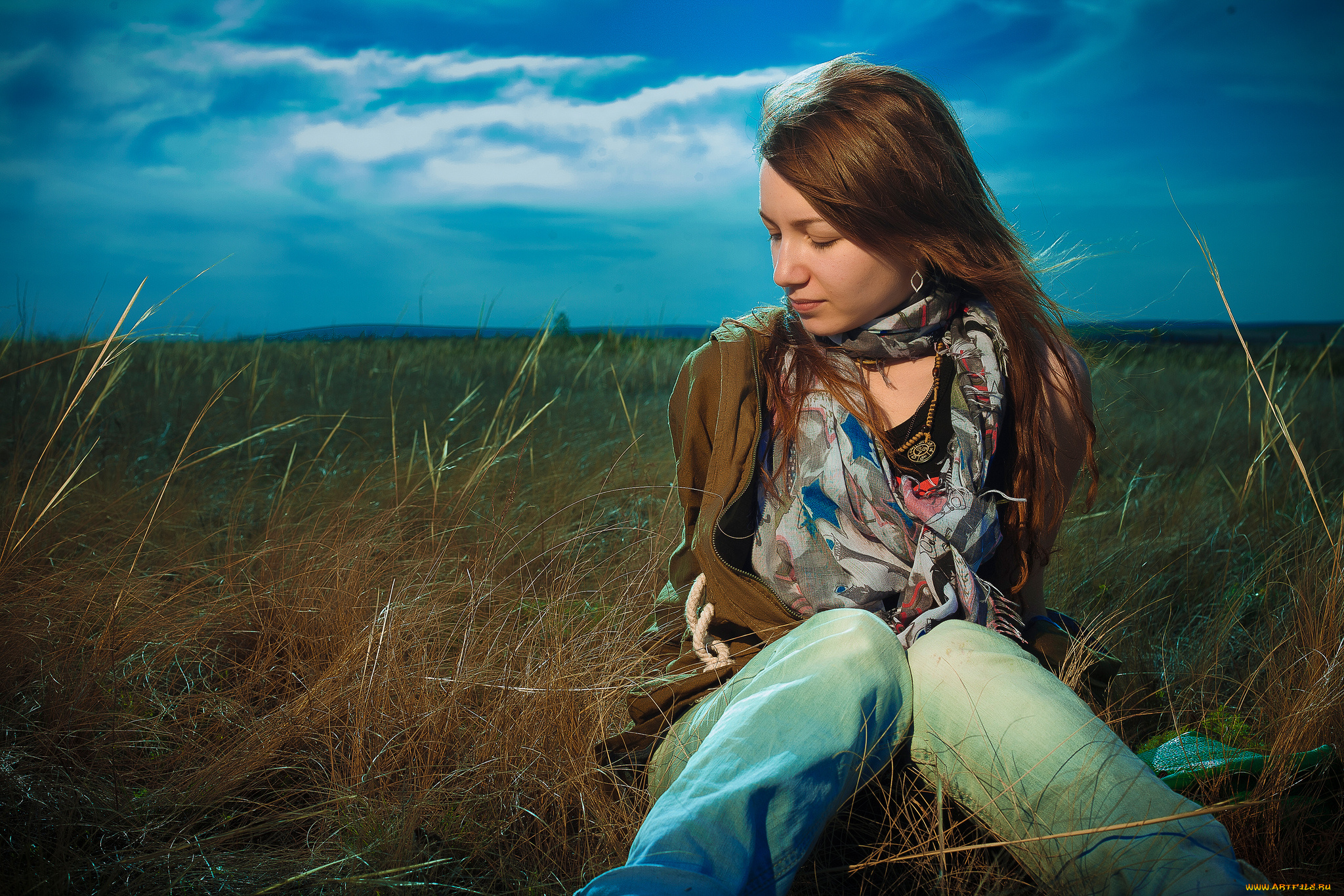 девушки, -unsort, , брюнетки, , шатенки, девушка, трава, луг