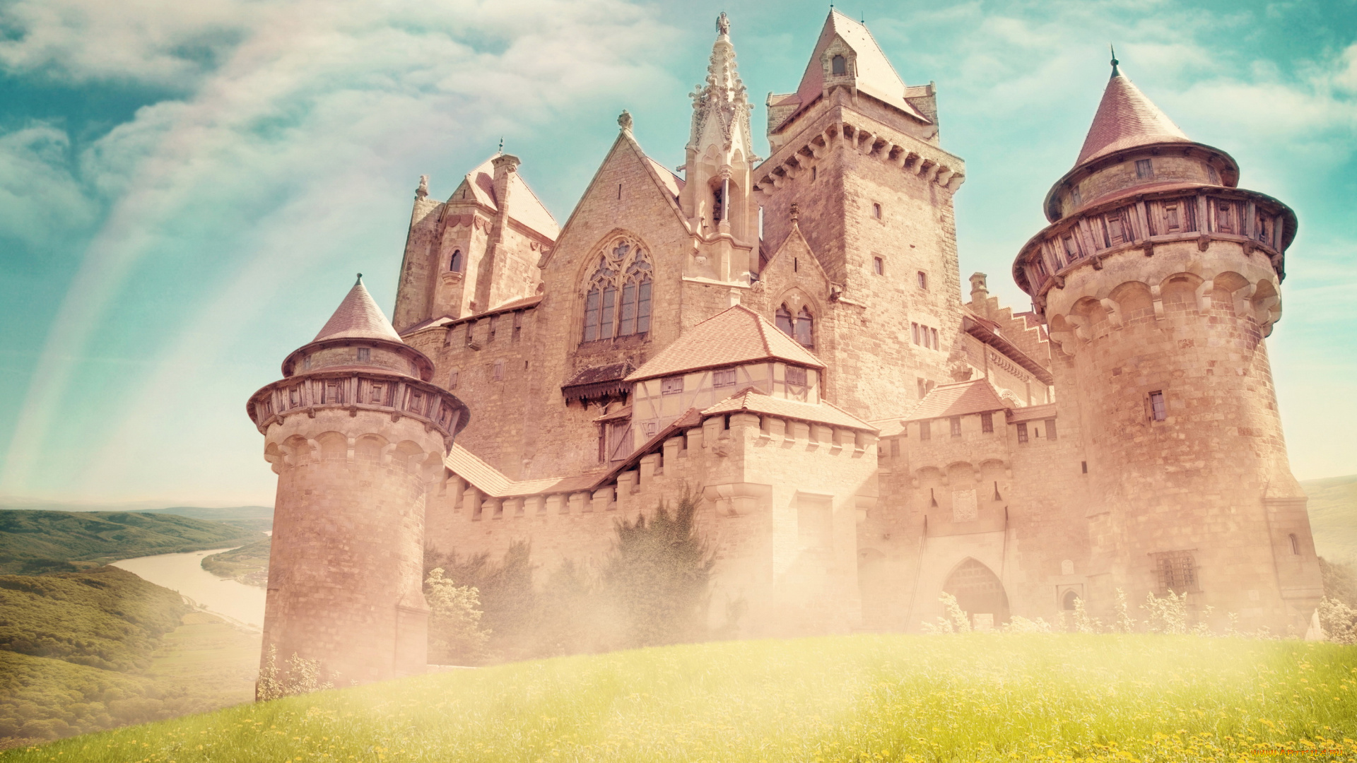 города, -, дворцы, , замки, , крепости, небо, трава, замок