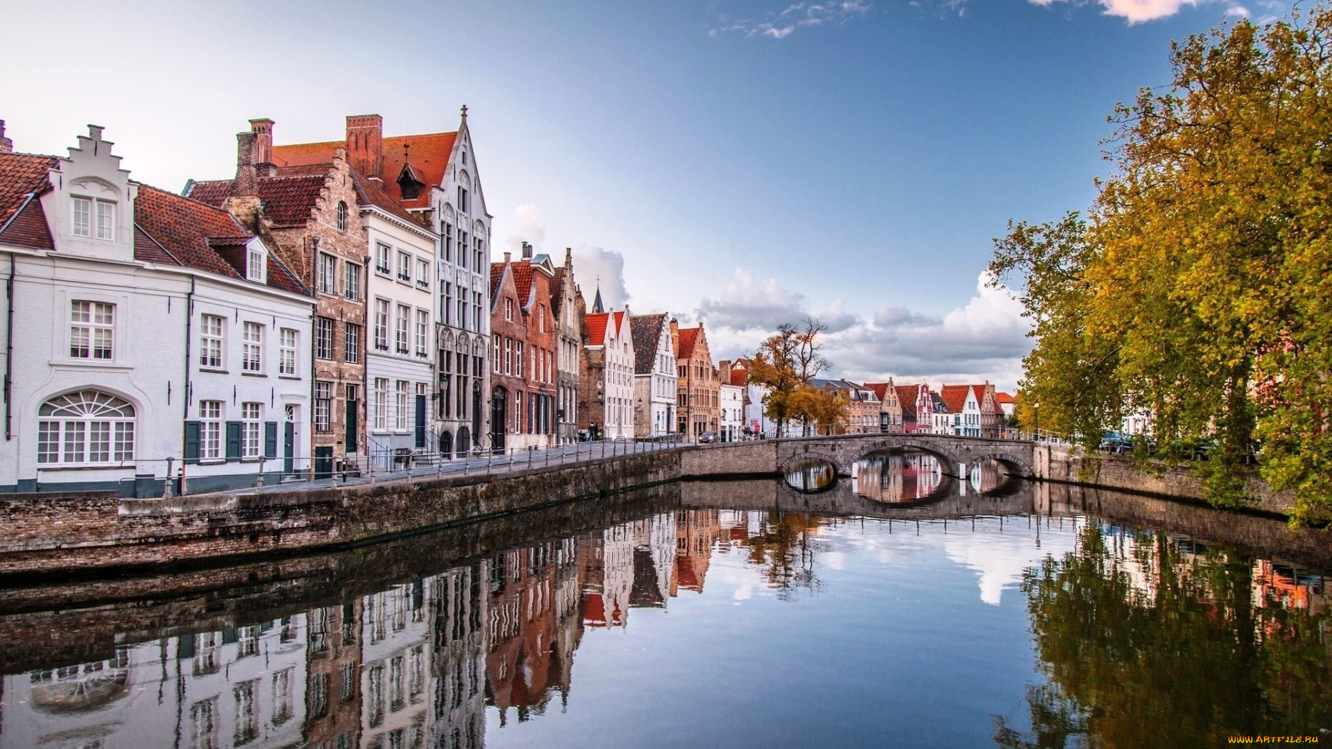 красочный, город, на, реке, города, брюгге, , бельгия, красочный, город, на, реке