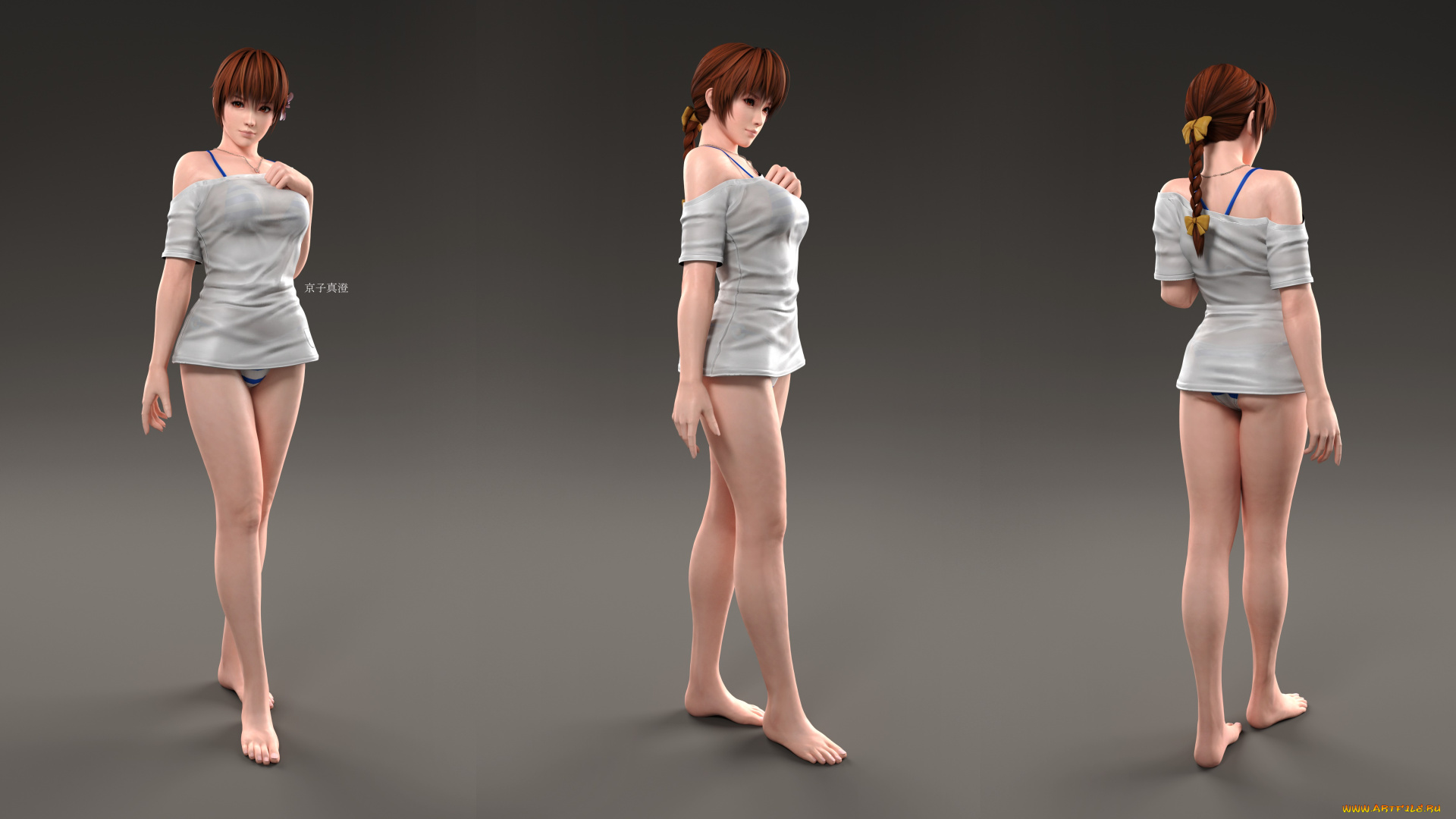 3д, графика, аниме, , anime, фон, взгляд, девушка