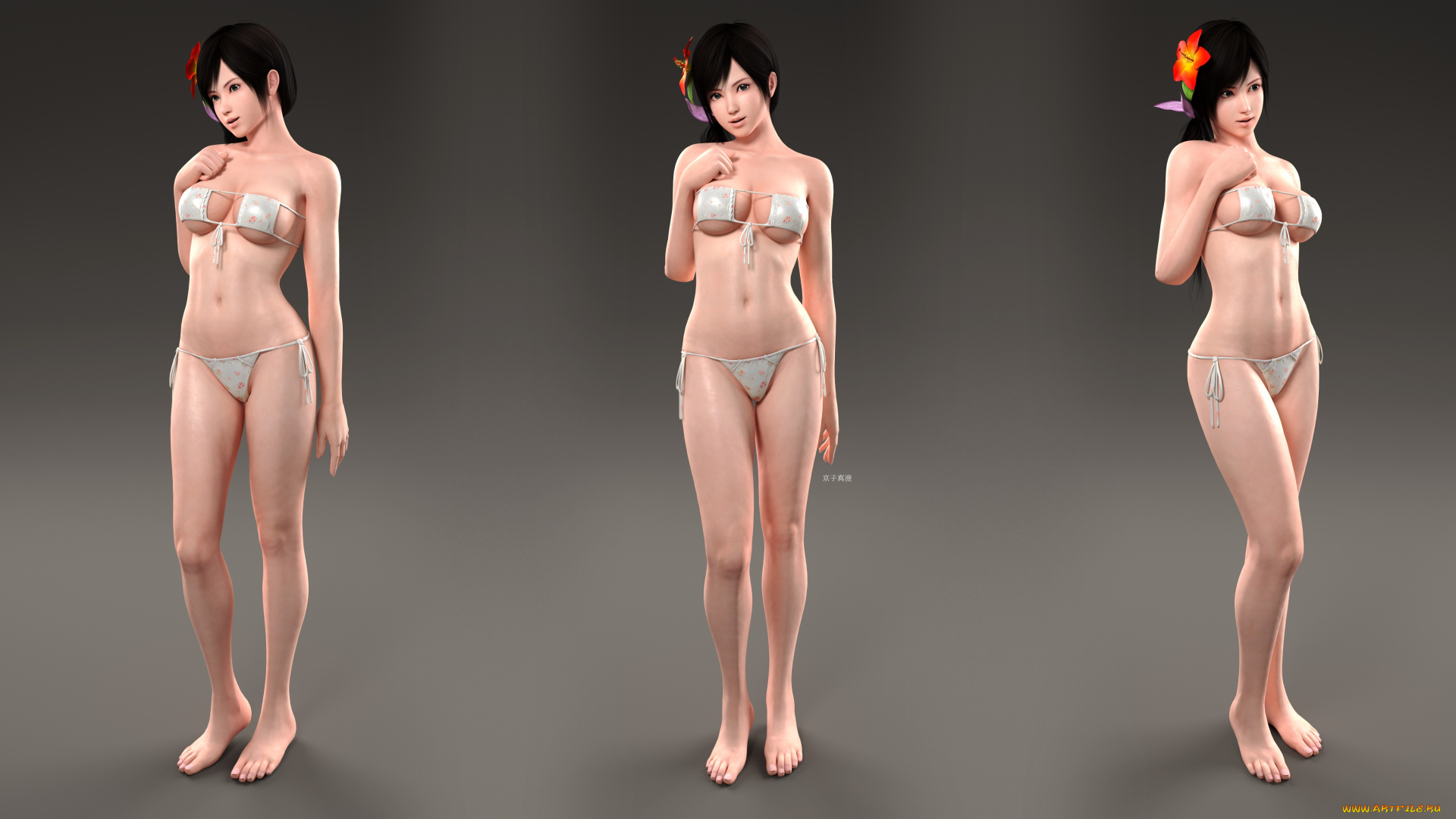 3д, графика, аниме, , anime, фон, взгляд, девушка