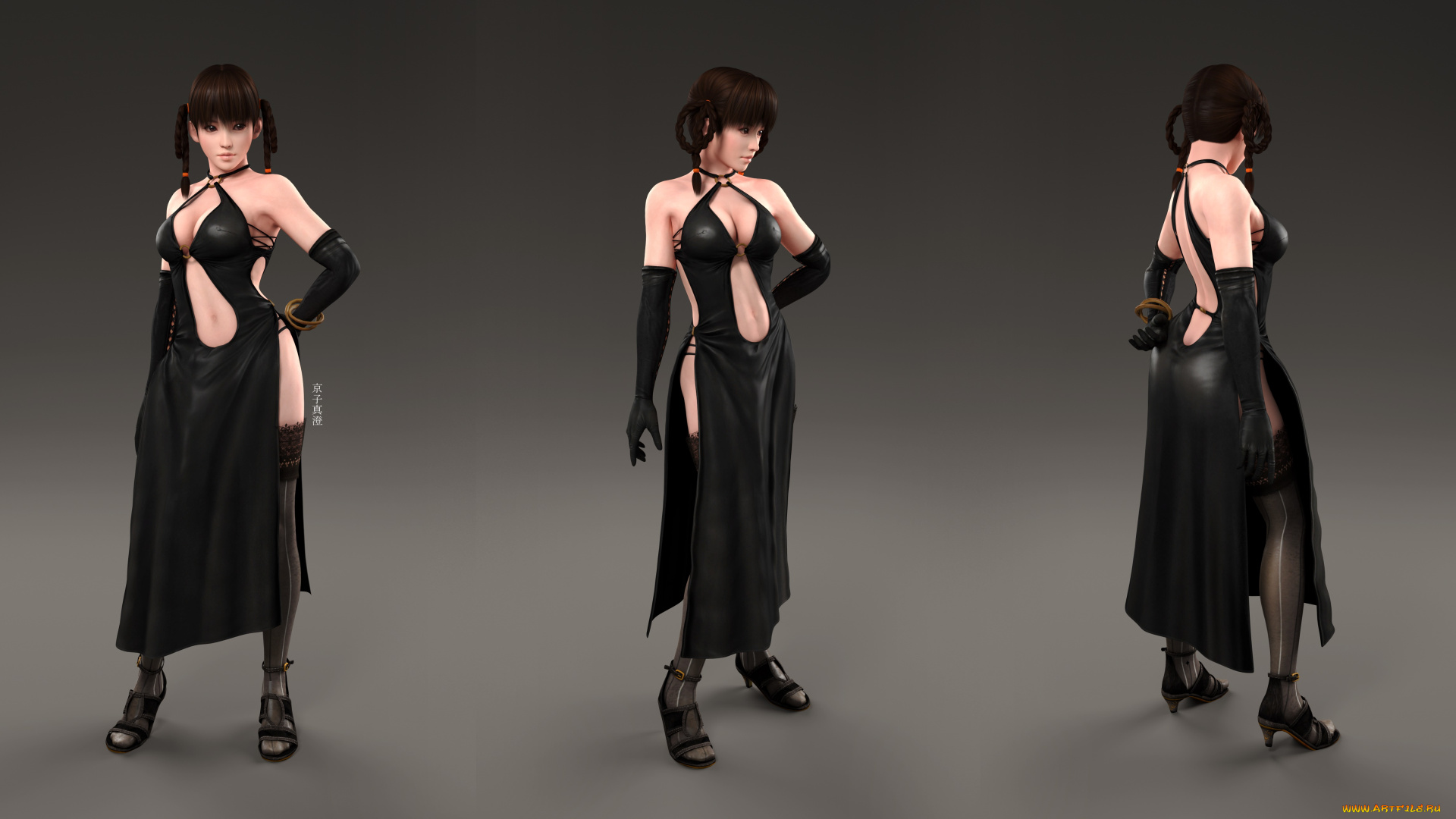 3д, графика, аниме, , anime, фон, взгляд, девушка