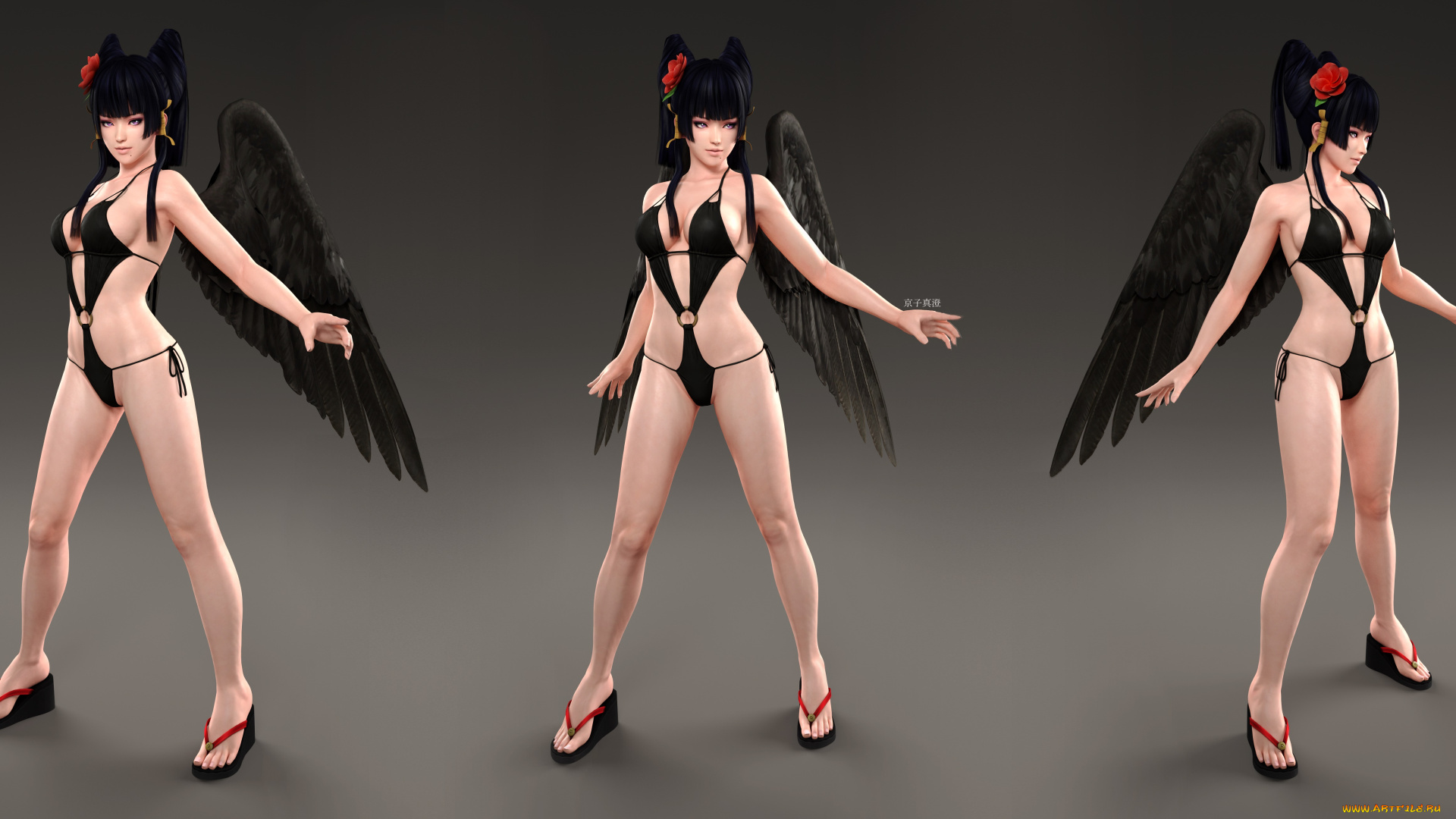 3д, графика, существа, , creatures, демон, фон, взгляд, девушка