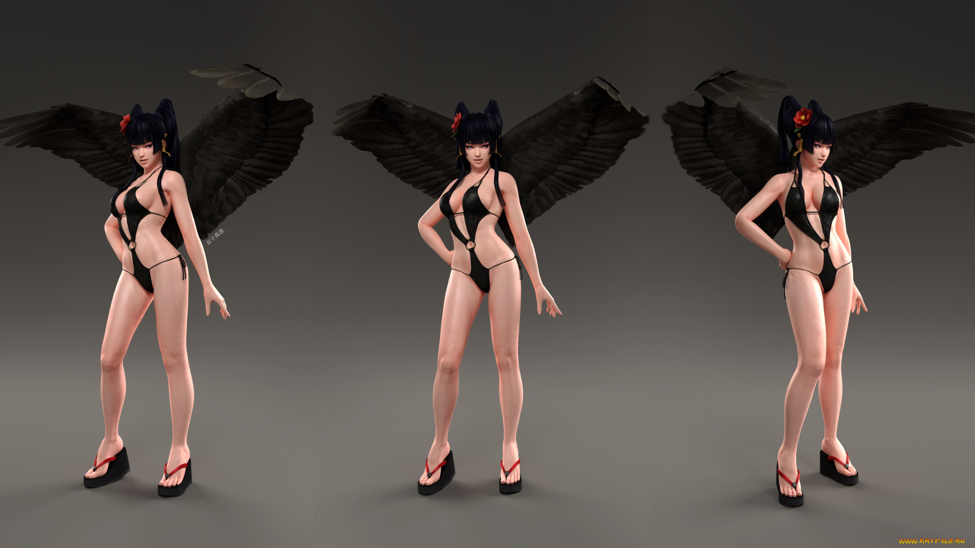 3д, графика, существа, , creatures, демон, фон, девушка, взгляд