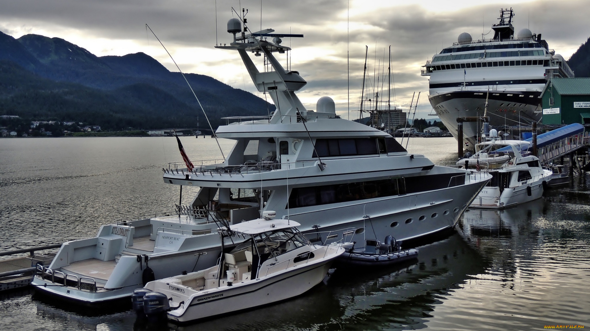 корабли, разные, вместе, лайнкр, порт, яяхта