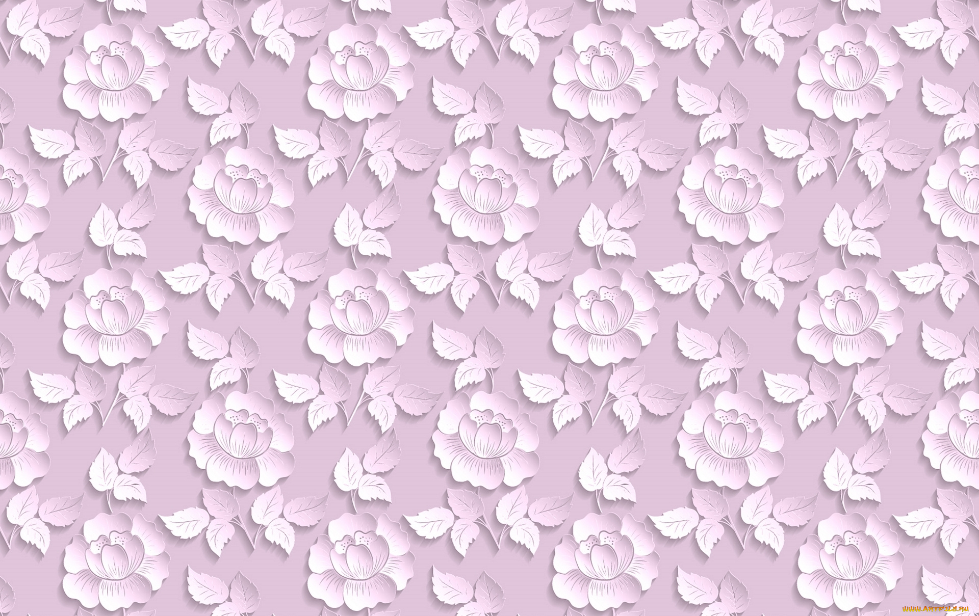 векторная, графика, цветы, , flowers, узор, розы, 3д, объем, розовый