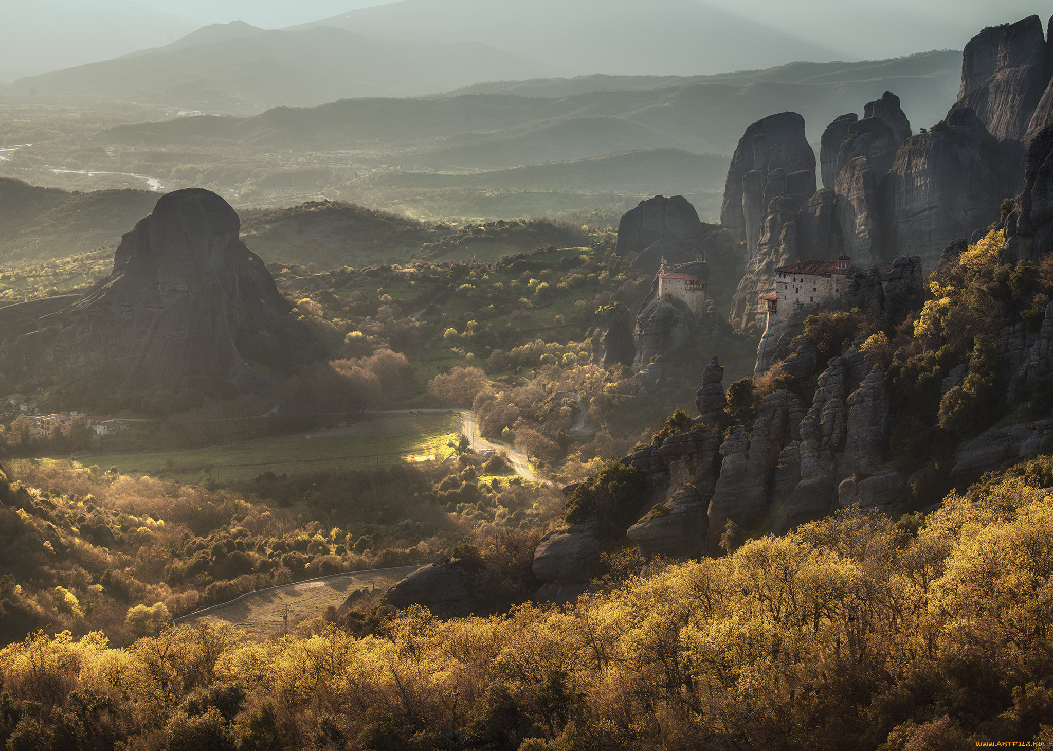 города, -, пейзажи, пейзаж, горы, строения