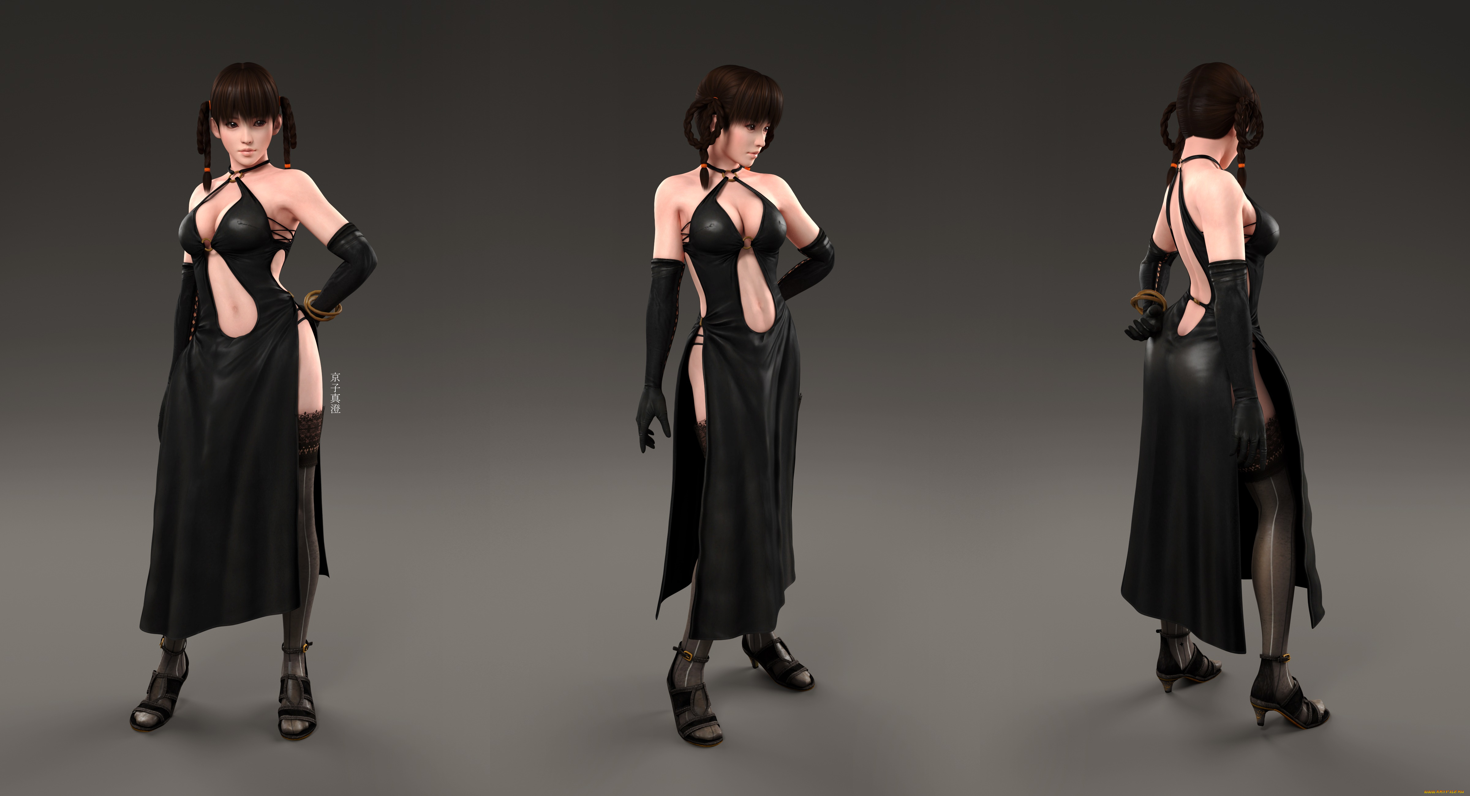 3д, графика, аниме, , anime, фон, взгляд, девушка