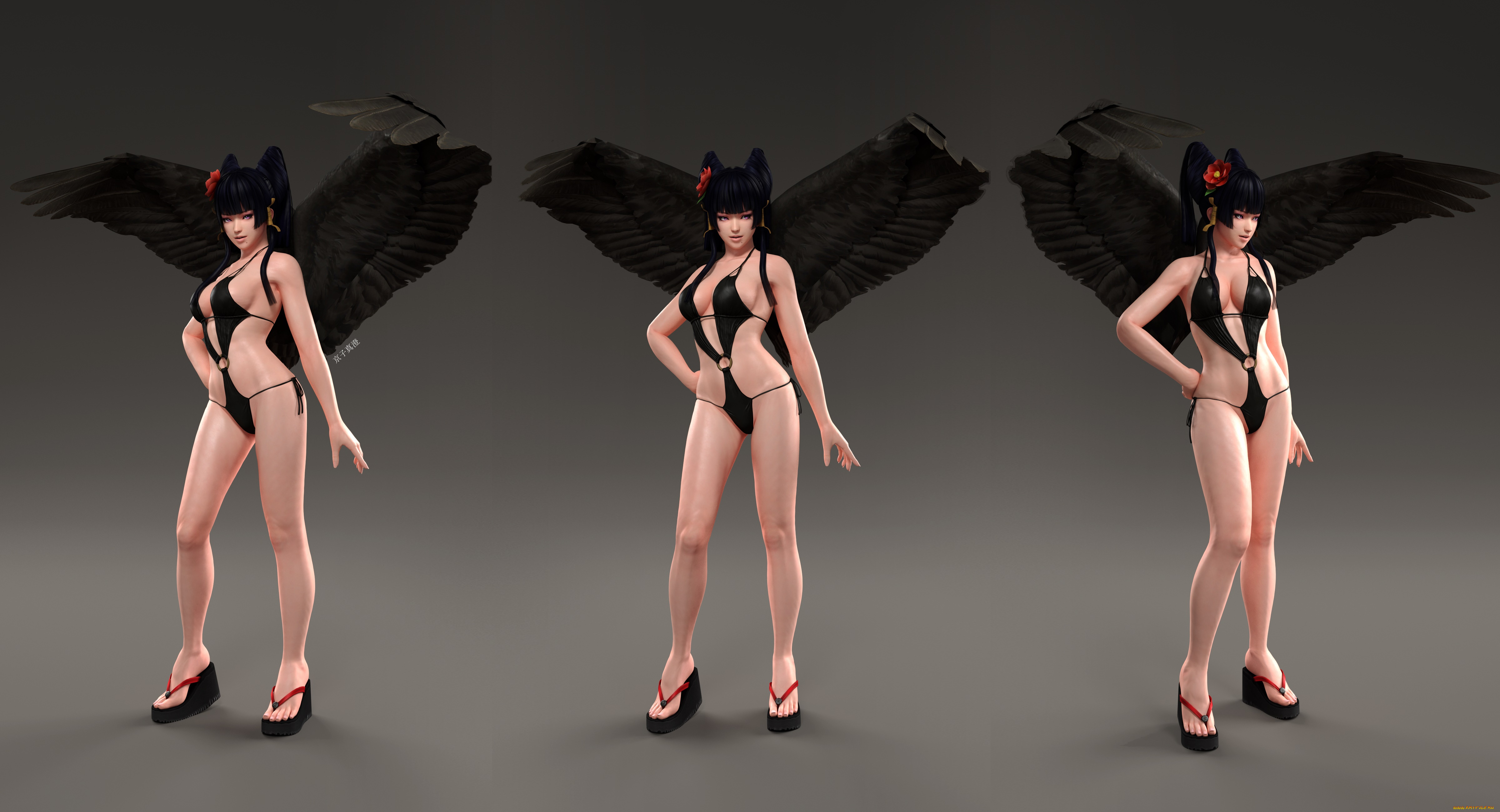 3д, графика, существа, , creatures, демон, фон, девушка, взгляд