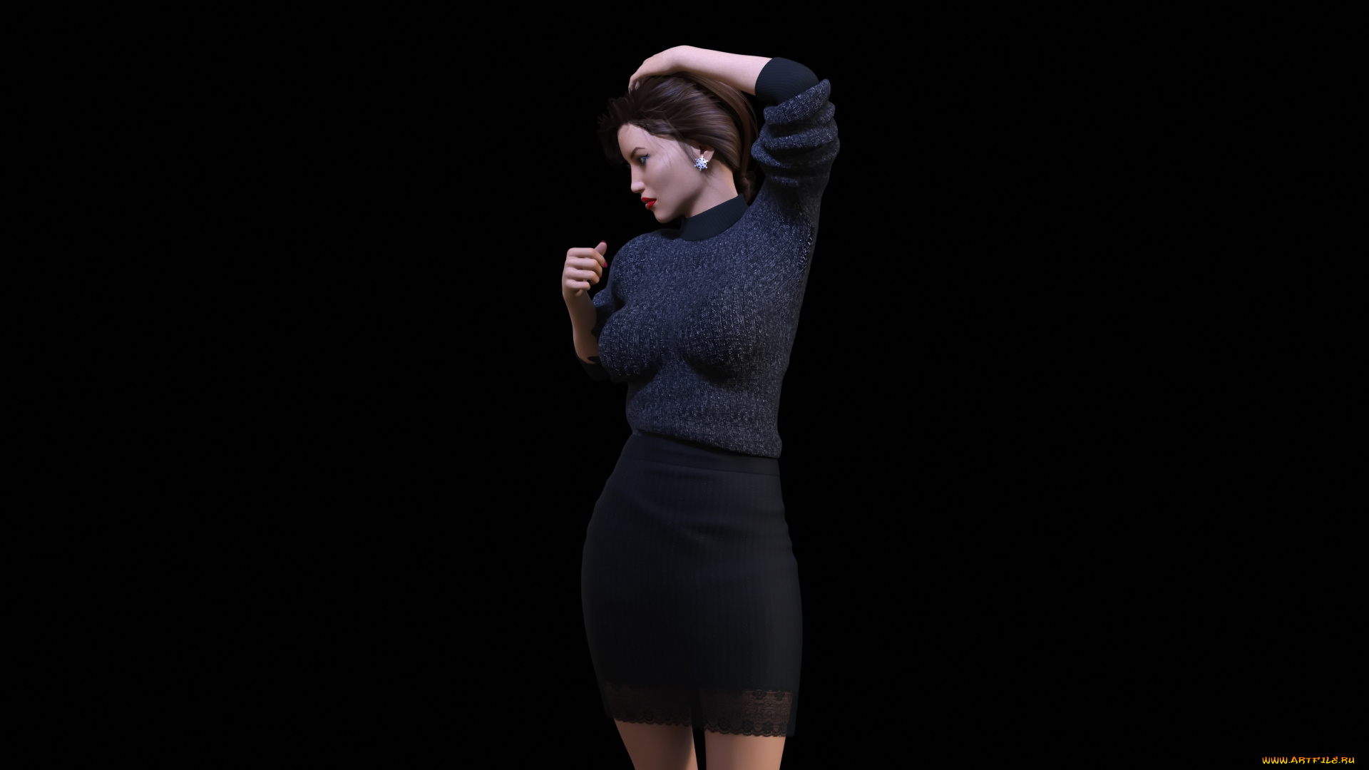 3д, графика, люди, , people, взгляд, девушка, фон