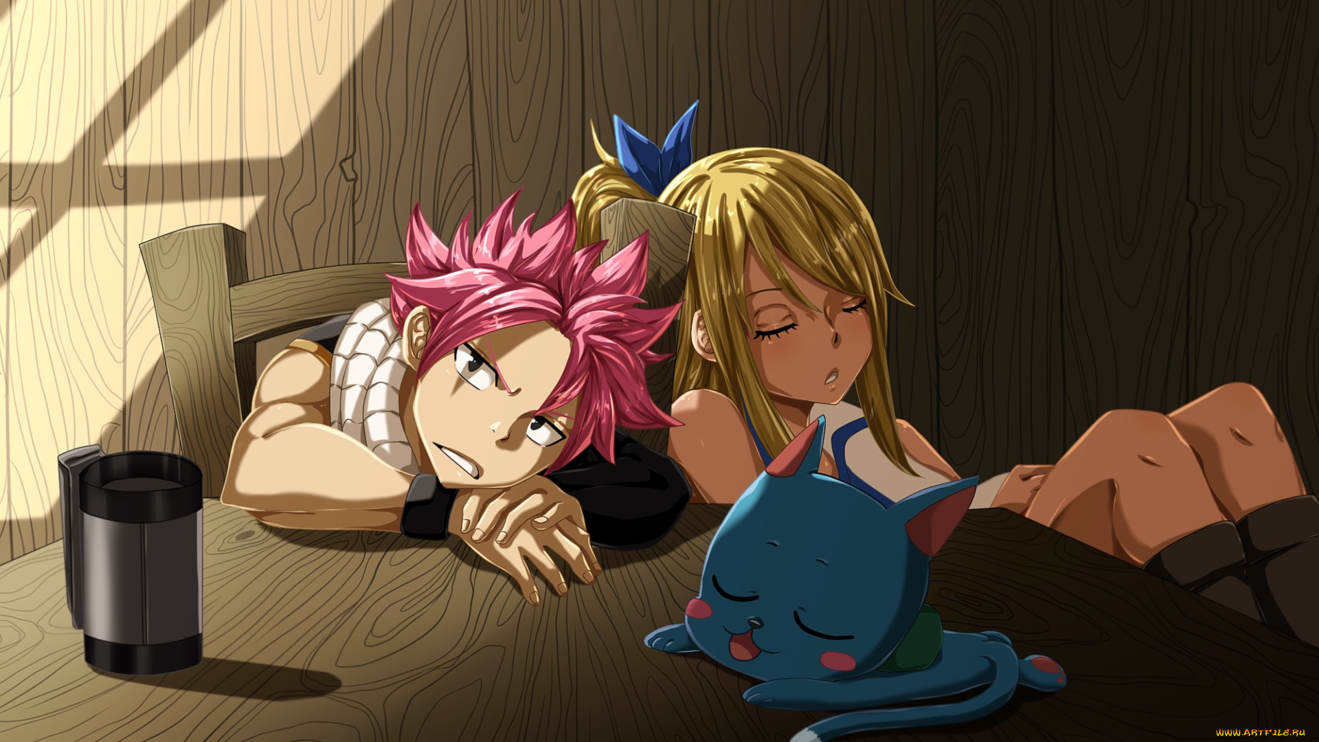 аниме, fairy, tail, фон, взгляд, девушки