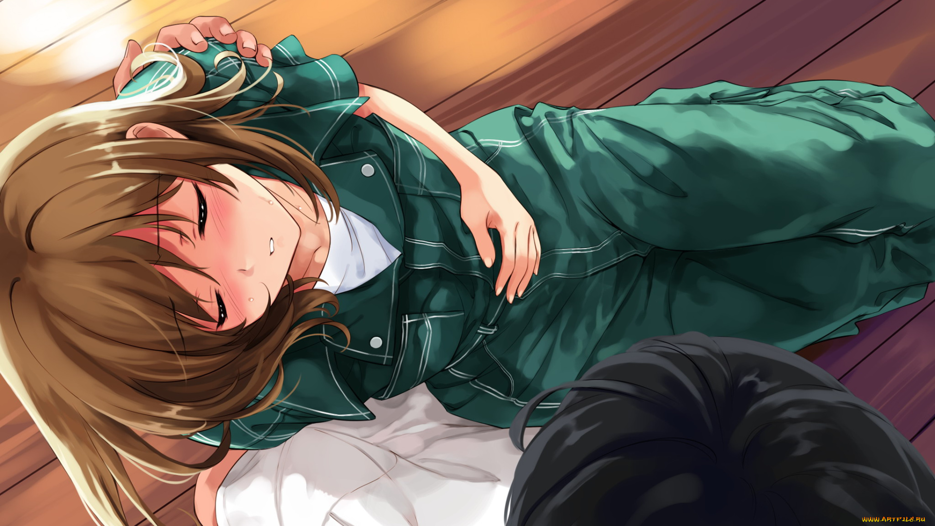 аниме, suiheisen, made, nan, mile, фон, взгляд, девушка