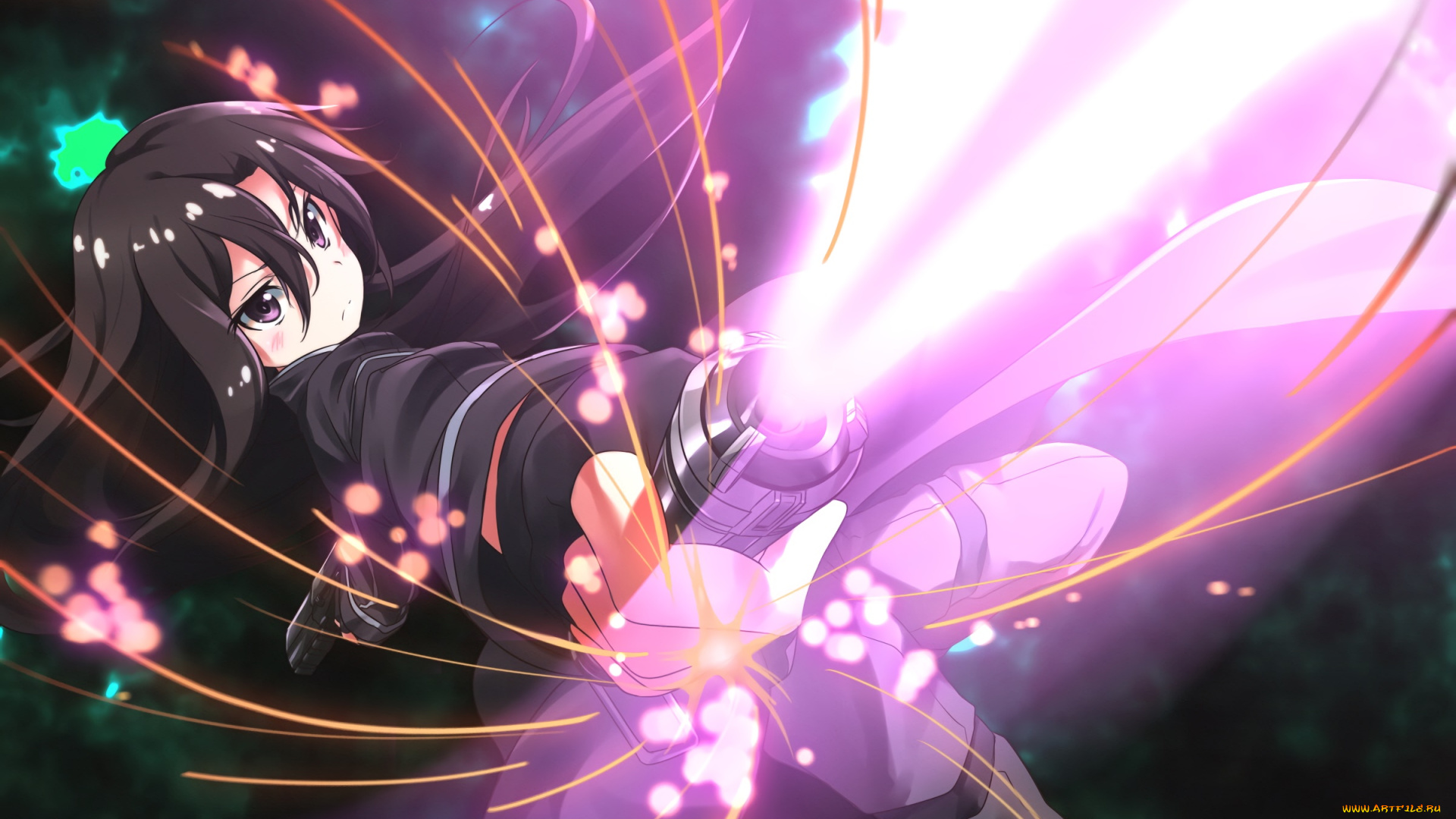 аниме, sword, art, online, фон, взгляд, девушка