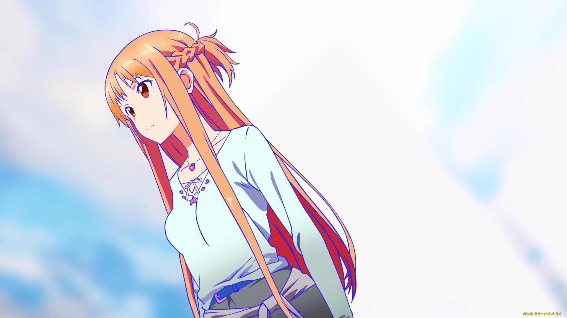 аниме, sword, art, online, фон, взгляд, девушка