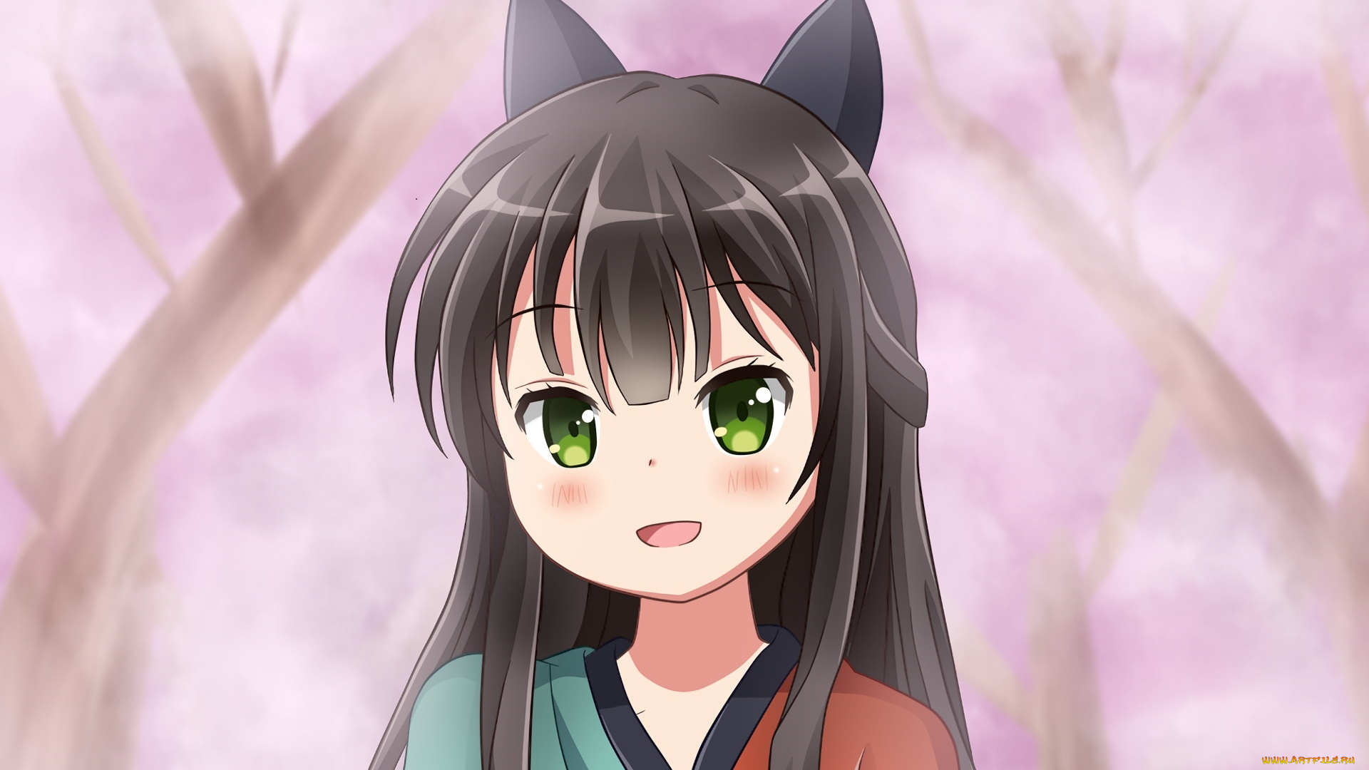 аниме, urara, meirochou, фон, взгляд, девушка