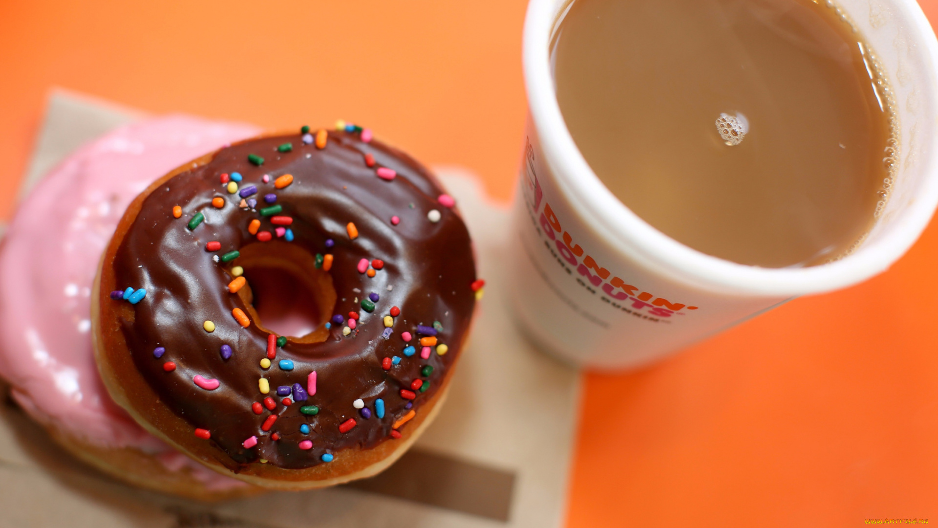 еда, хлеб, , выпечка, пончики, кофе