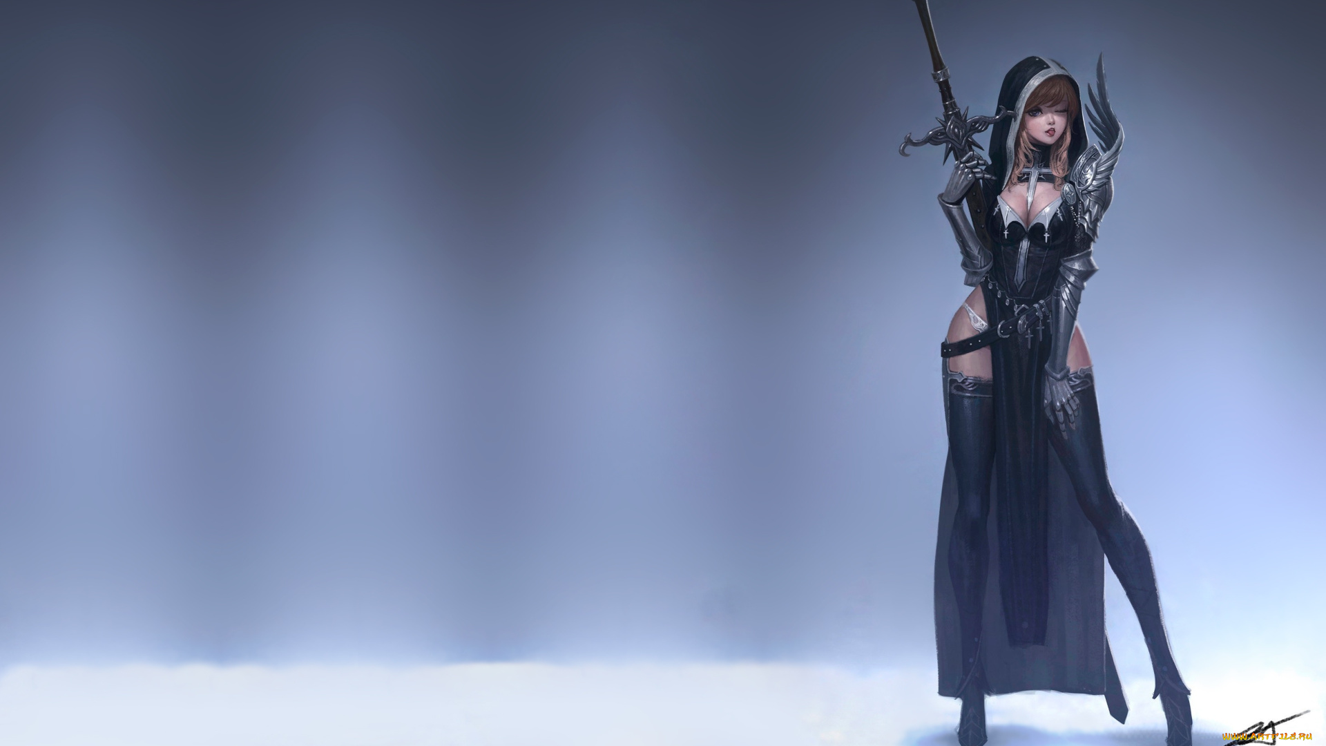 фэнтези, девушки, basic, brush, девушка, oh, ji, sung, воин, оружие