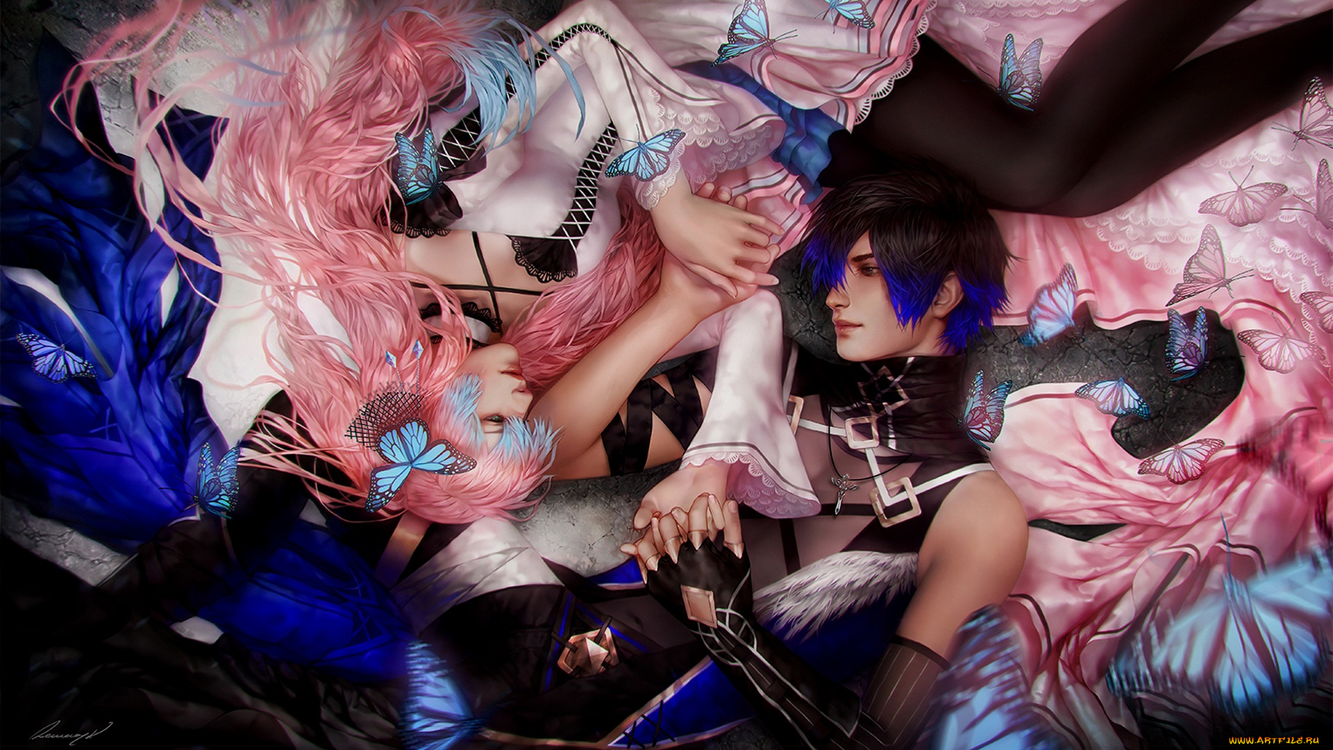 фэнтези, люди, парень, девушка