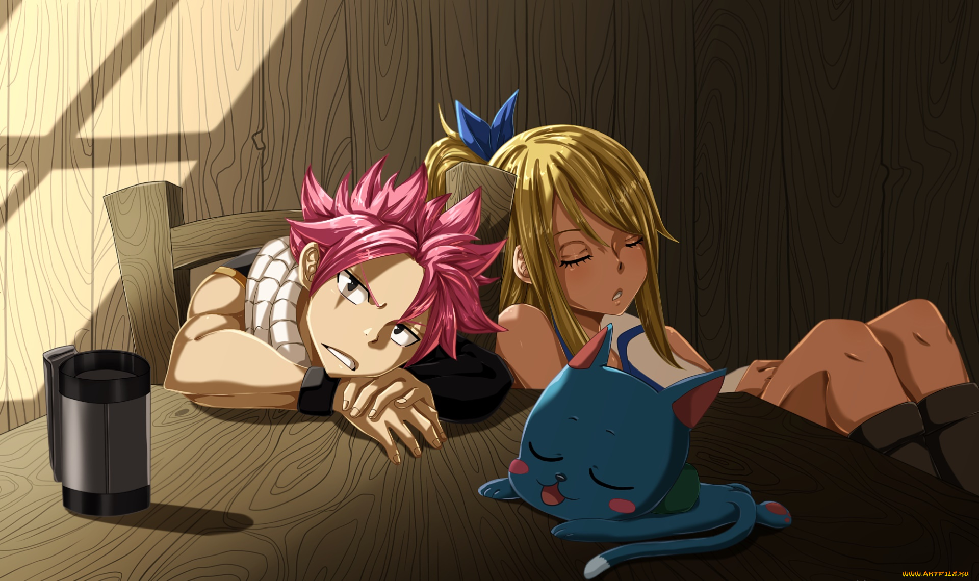 аниме, fairy, tail, фон, взгляд, девушки