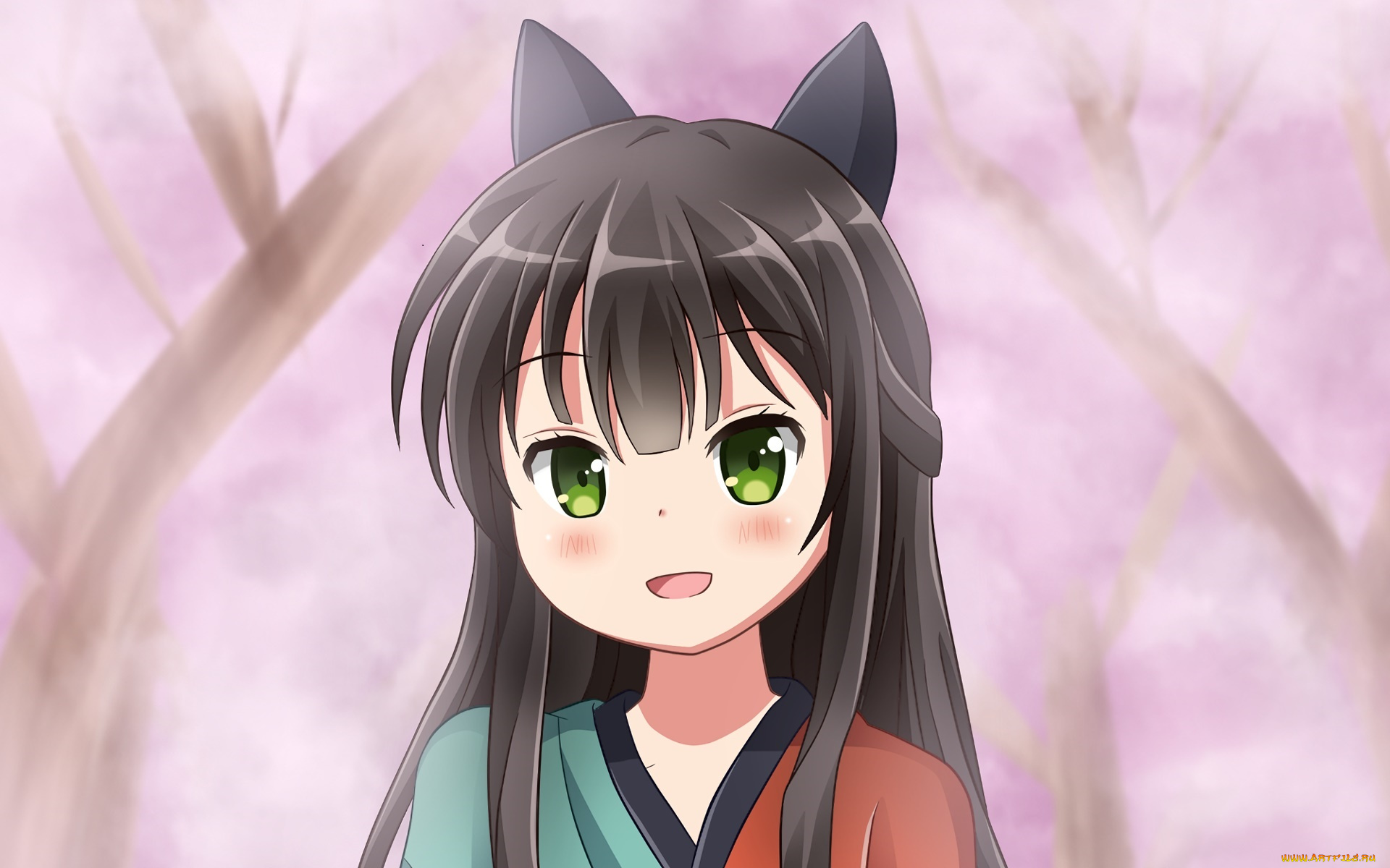 аниме, urara, meirochou, фон, взгляд, девушка