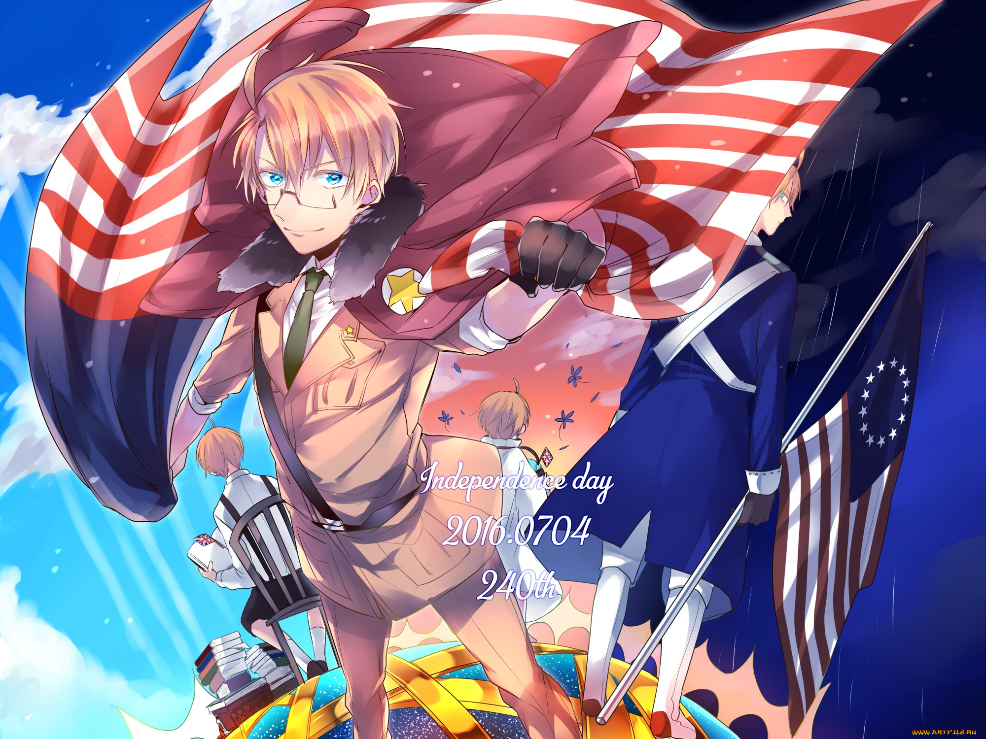 аниме, hetalia, , axis, powers, united, states