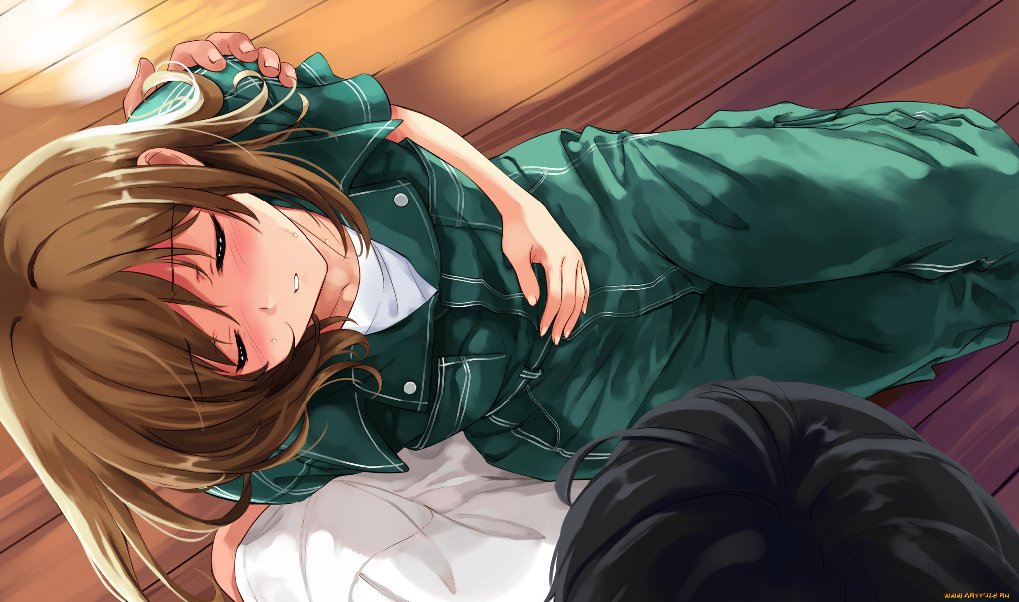 аниме, suiheisen, made, nan, mile, фон, взгляд, девушка