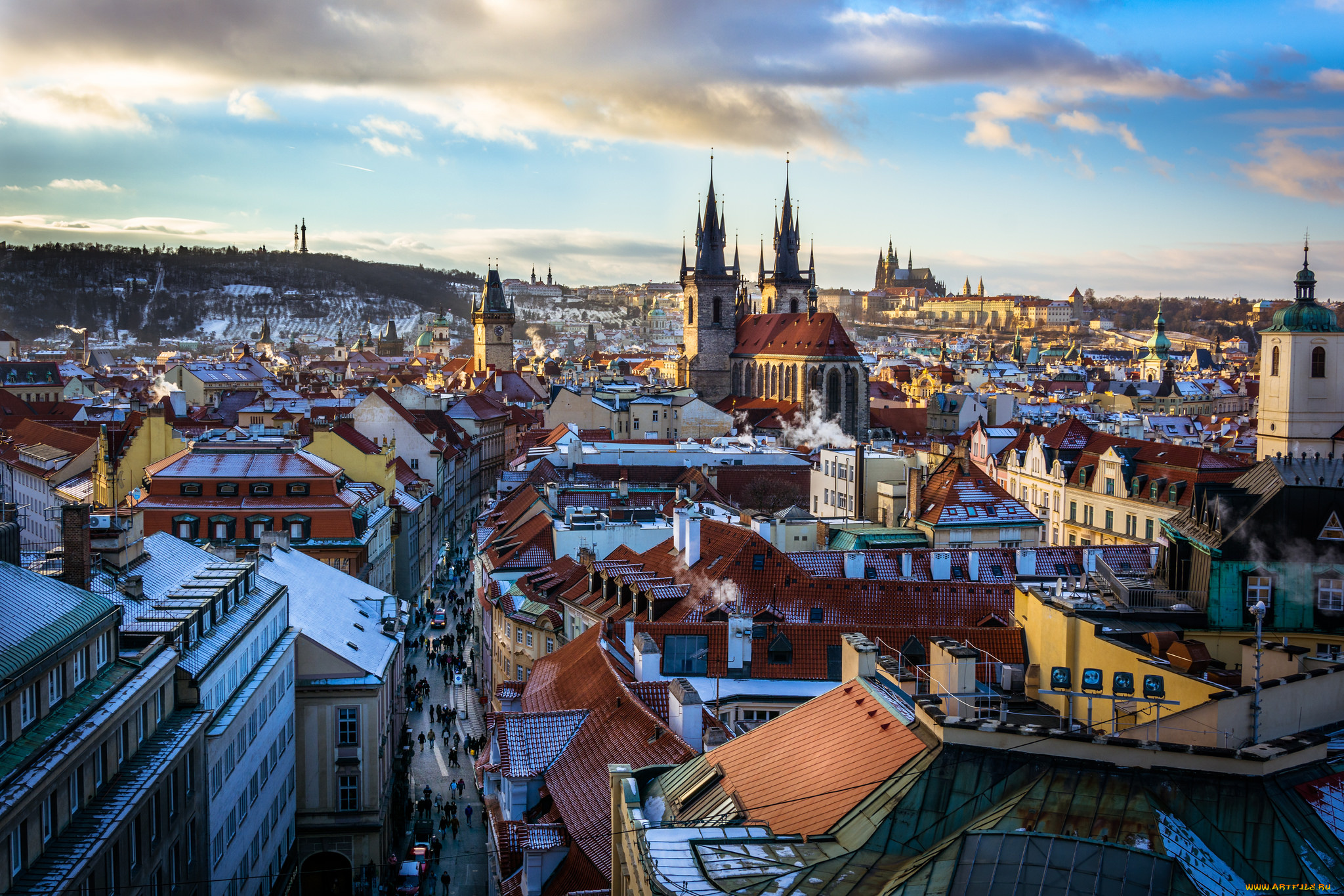 prague, city, города, прага, , Чехия, панорама